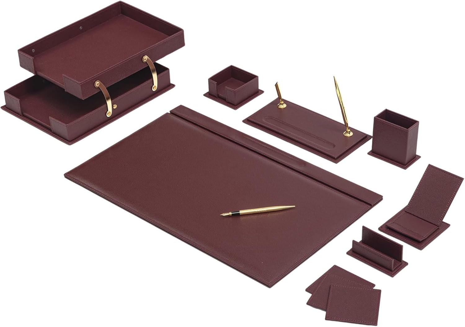 MOOG Classic Desk Organizer - Burgundy- 12 PCS - Overture Gifts