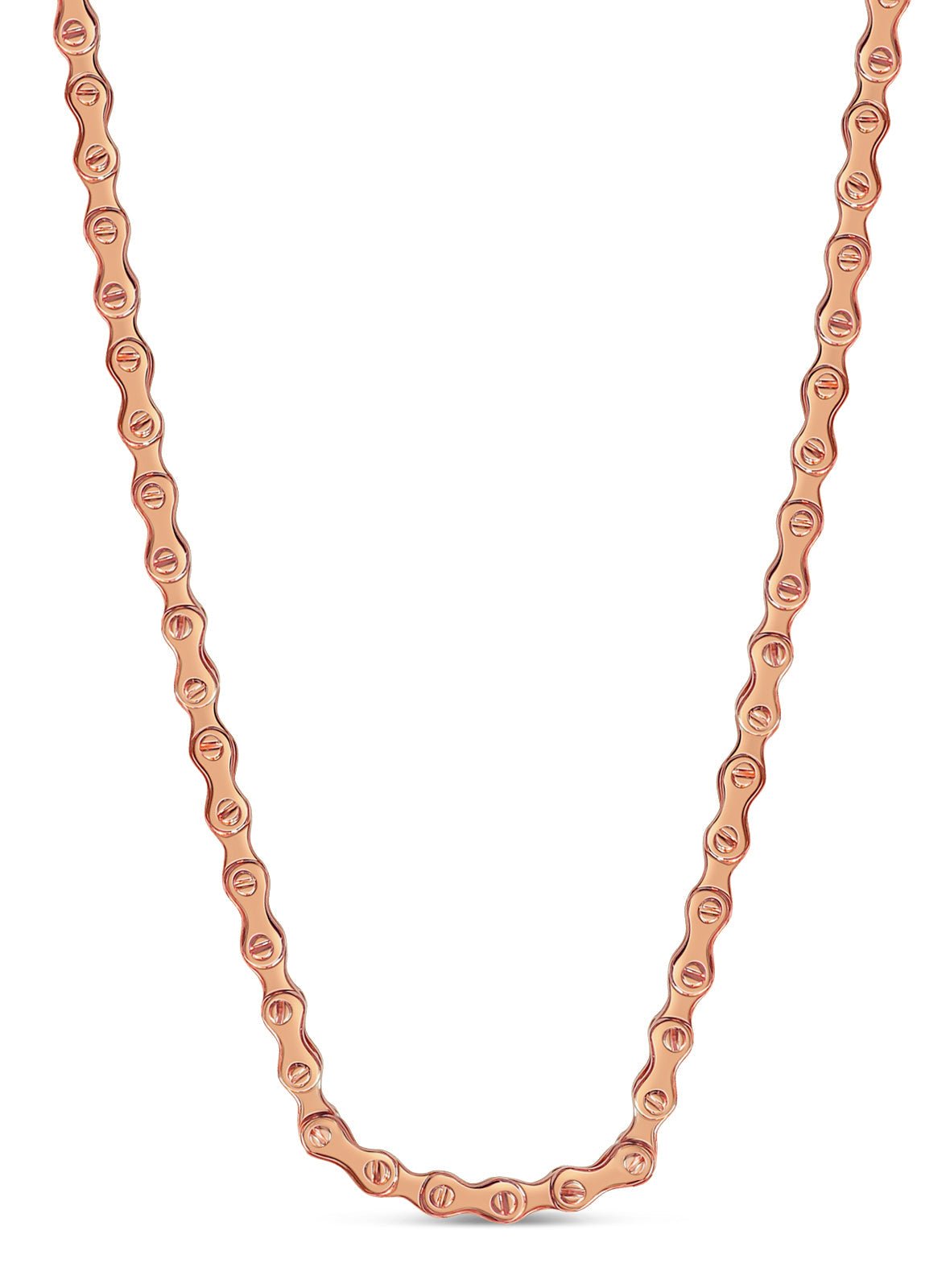 Motorcycle/Bike Chain Solid White/Yellow/Rose Gold Handmade Necklace , 11mm, 16-30 Inch - Overture Gifts