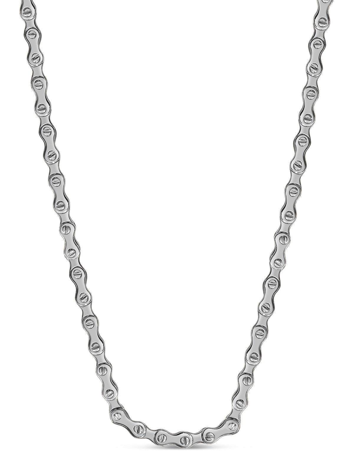 Motorcycle/Bike Chain Solid White/Yellow/Rose Gold Handmade Necklace , 11mm, 16-30 Inch - Overture Gifts