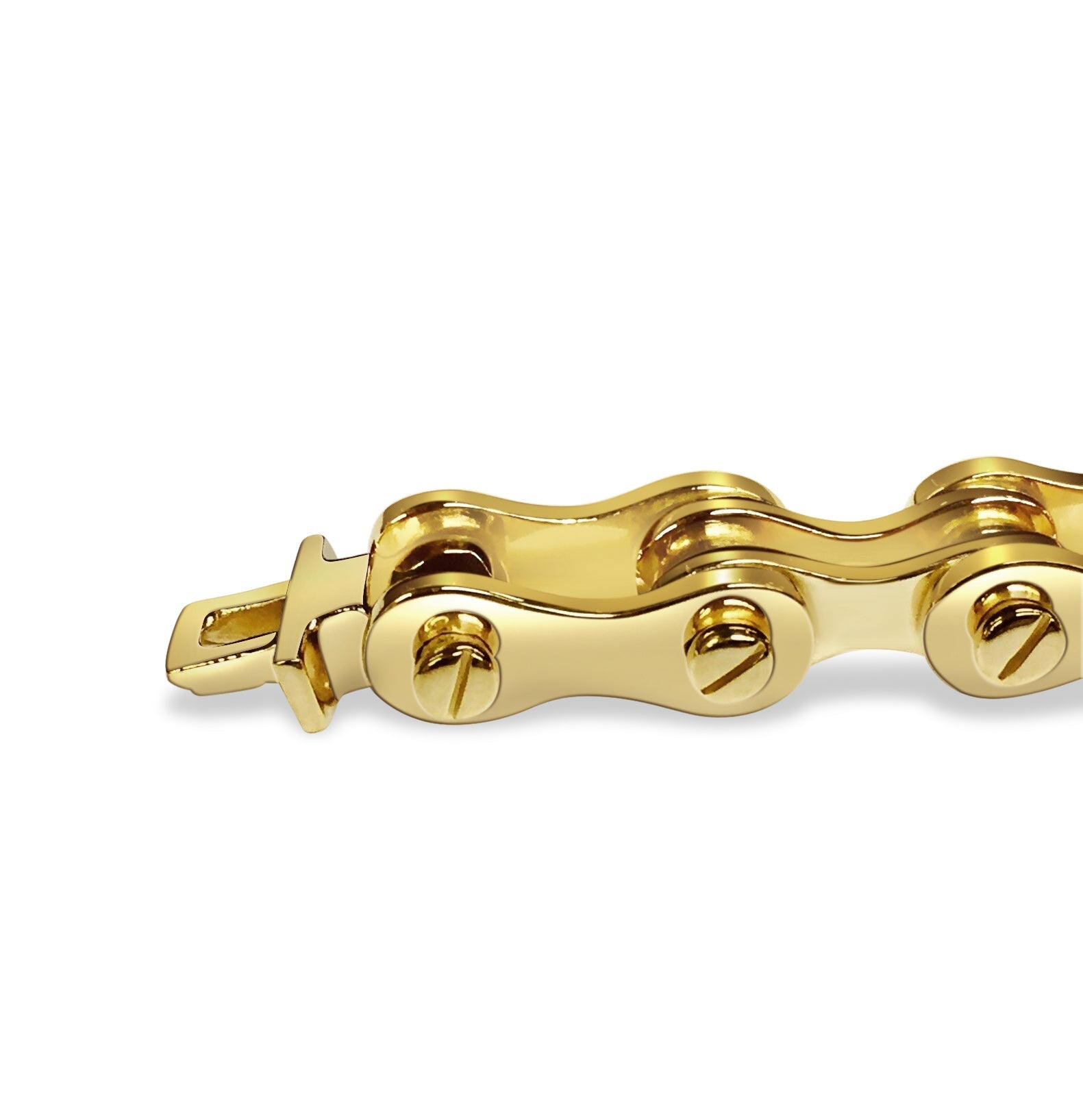 Motorcycle/Bike Chain Solid White/Yellow/Rose Gold Handmade Necklace , 11mm, 16-30 Inch - Overture Gifts
