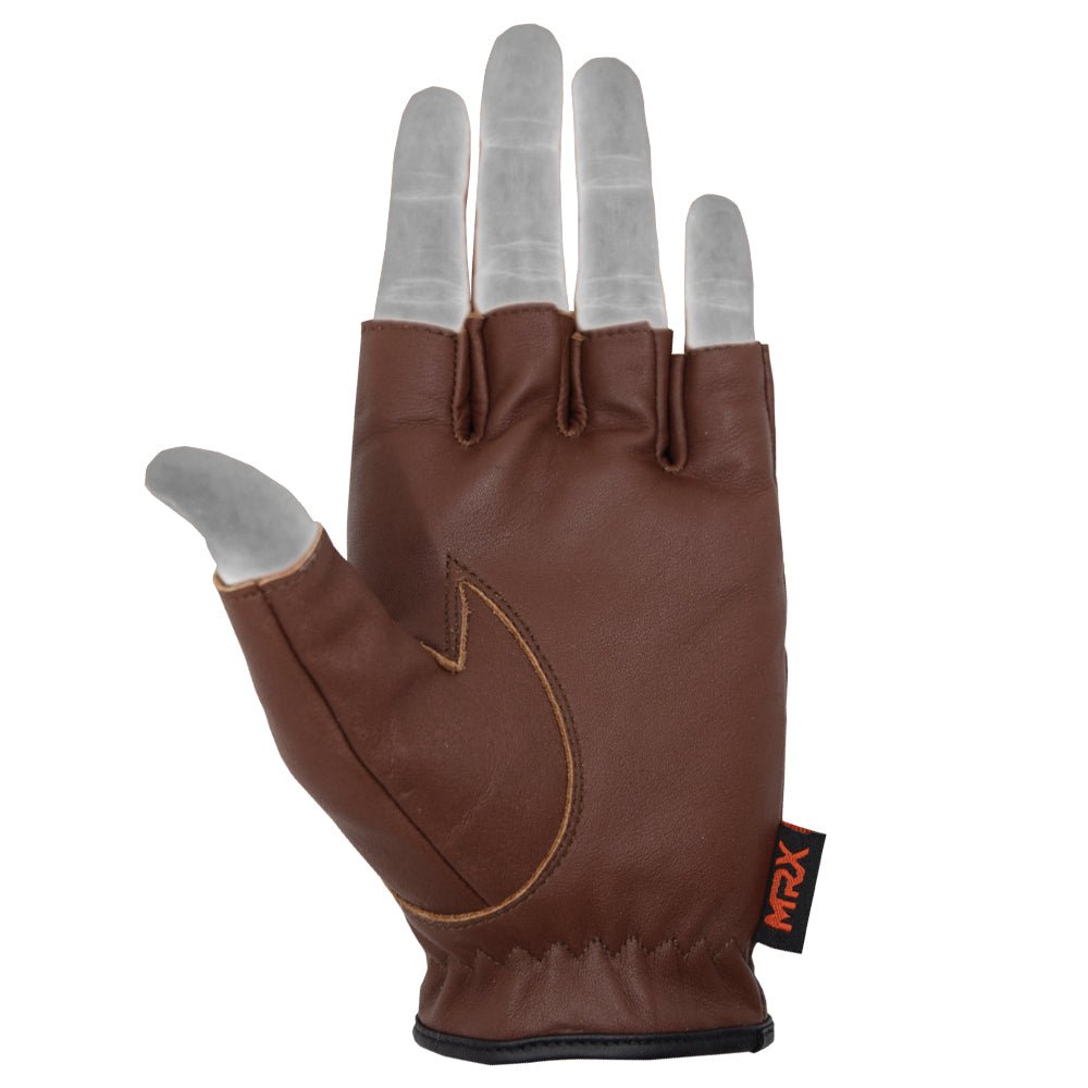 MRX Driving Gloves soft Leather Unlined Motorbike Riding Half Fingers Glove for Unisex - Overture Gifts