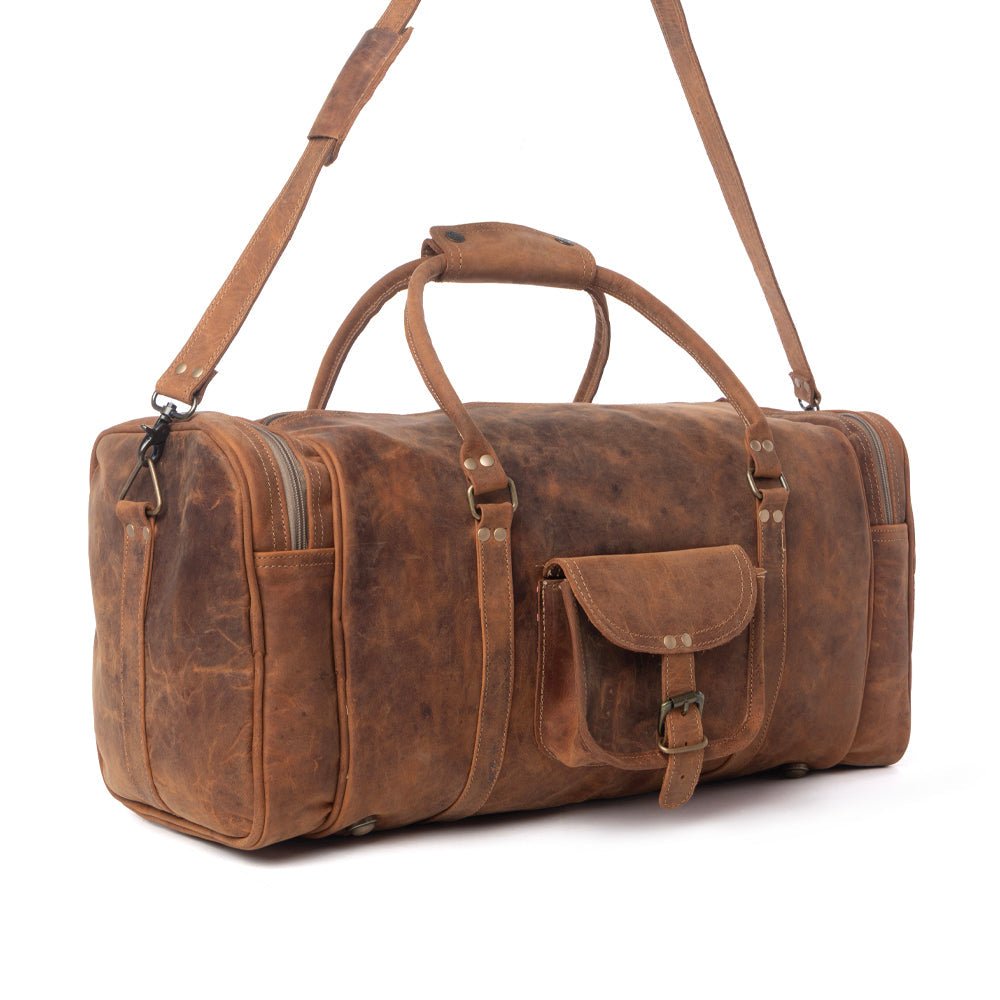 Myra Redmont Leather Traveller Bag in Amber Brown - Overture Gifts
