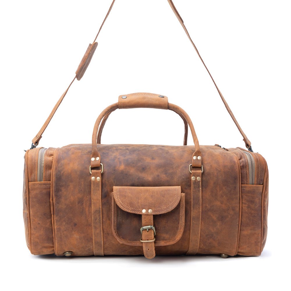 Myra Redmont Leather Traveller Bag in Amber Brown - Overture Gifts