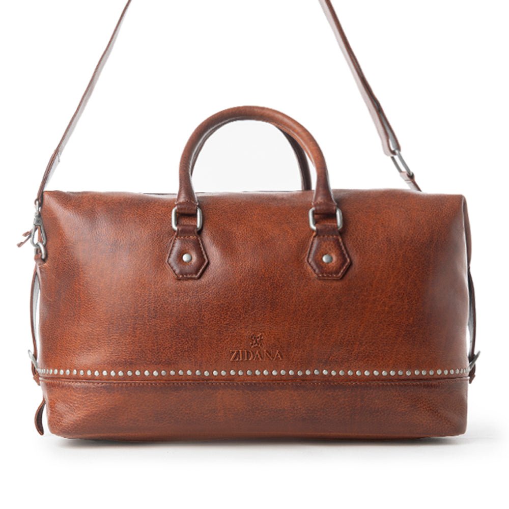 Myra Zidana Sundown Plains Veg Tanned Leather Traveller Bag in Auburn Ember - Overture Gifts