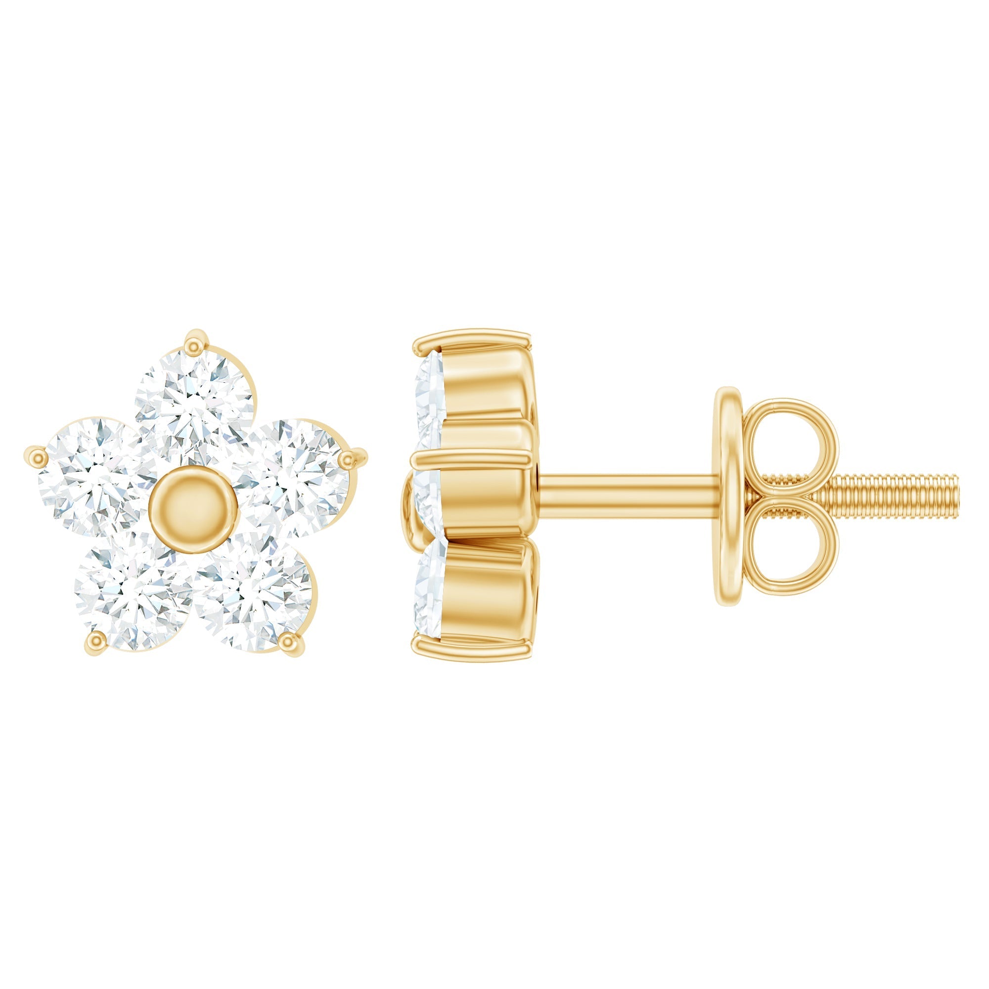 Natural Diamond Flower Stud Earrings - Overture Gifts