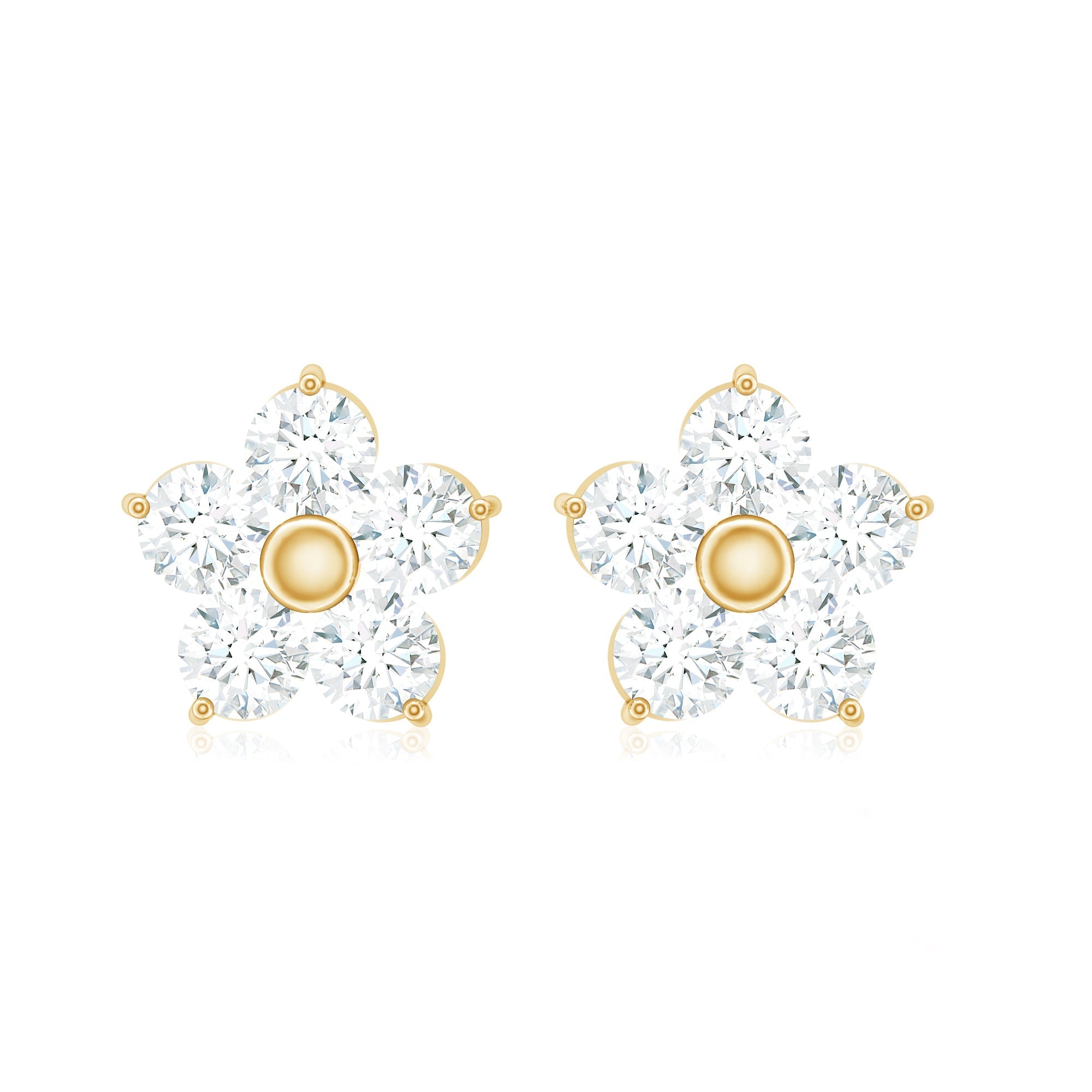 Natural Diamond Flower Stud Earrings - Overture Gifts