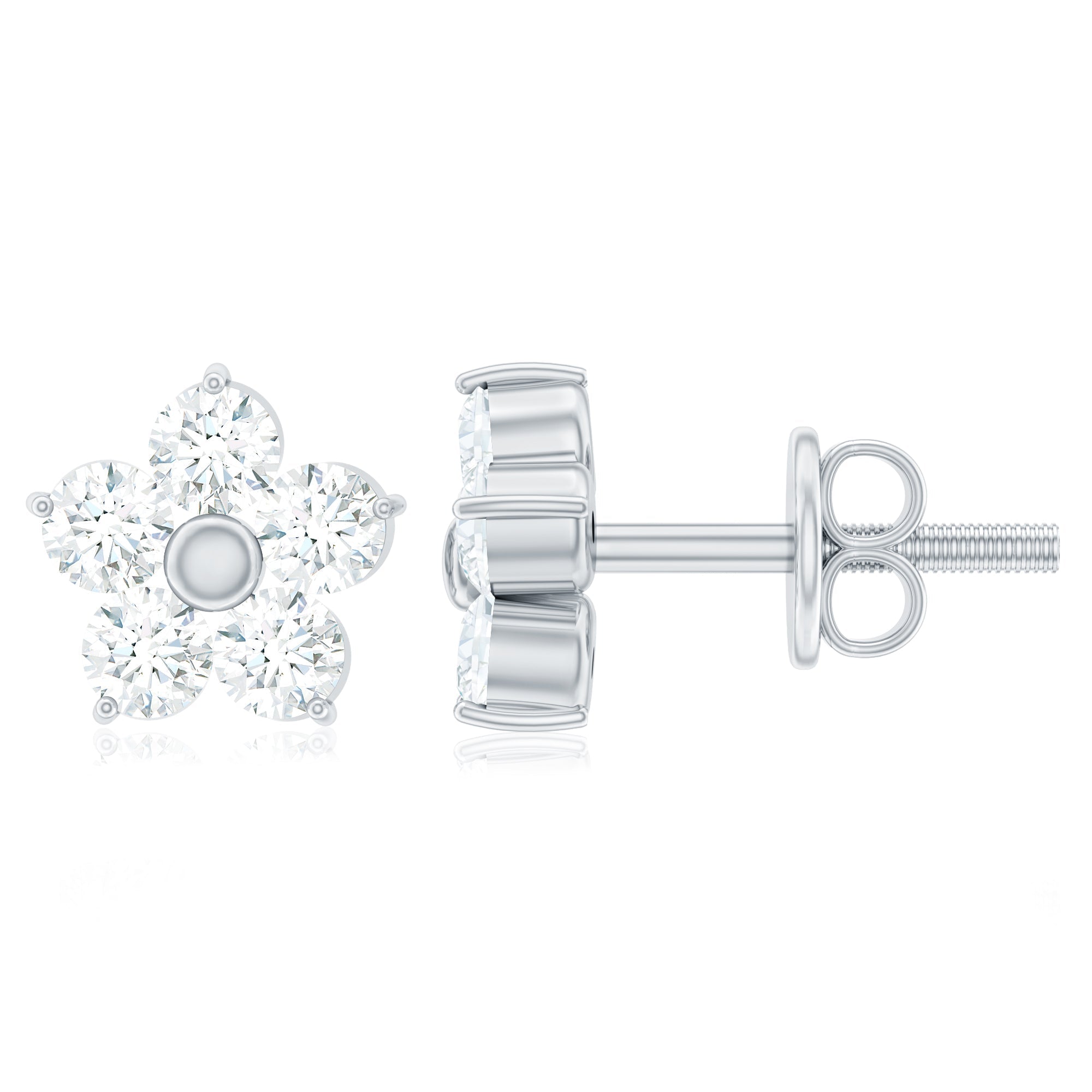 Natural Diamond Flower Stud Earrings - Overture Gifts