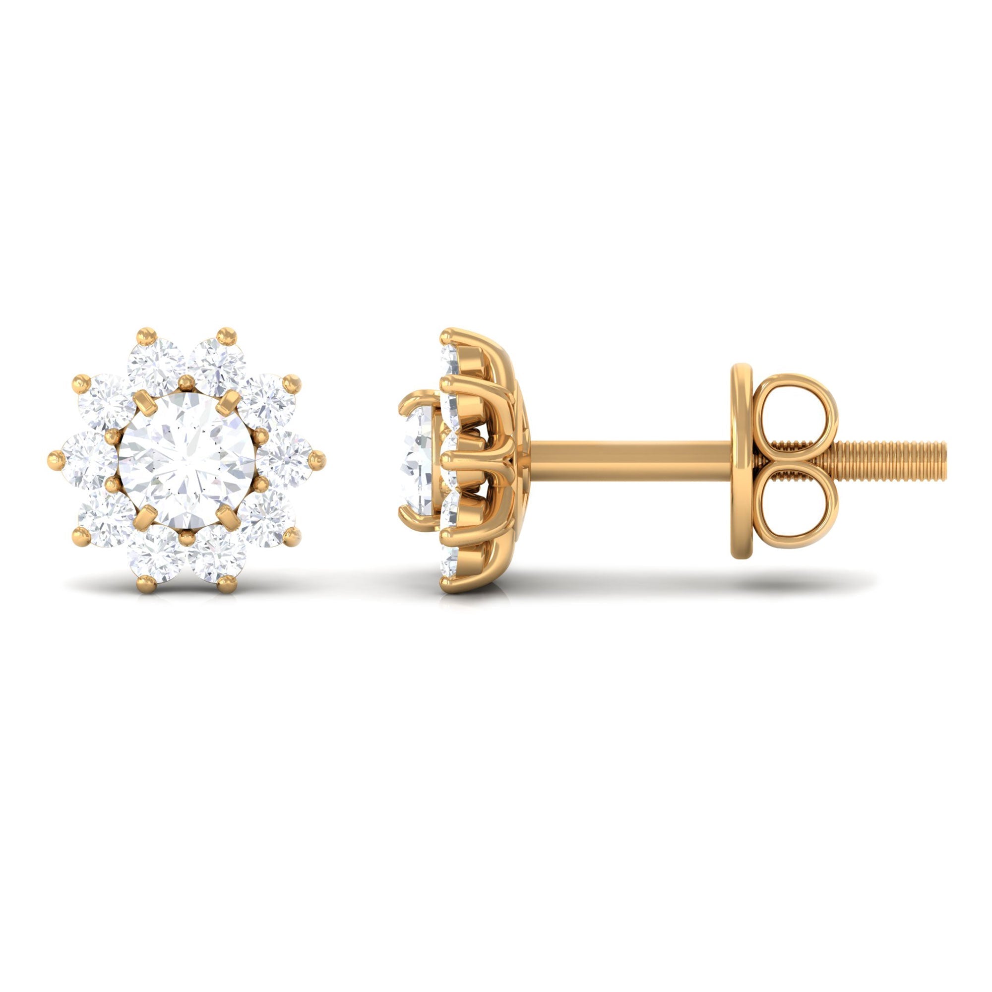 Natural Diamond Stud Earrings with Halo - Overture Gifts