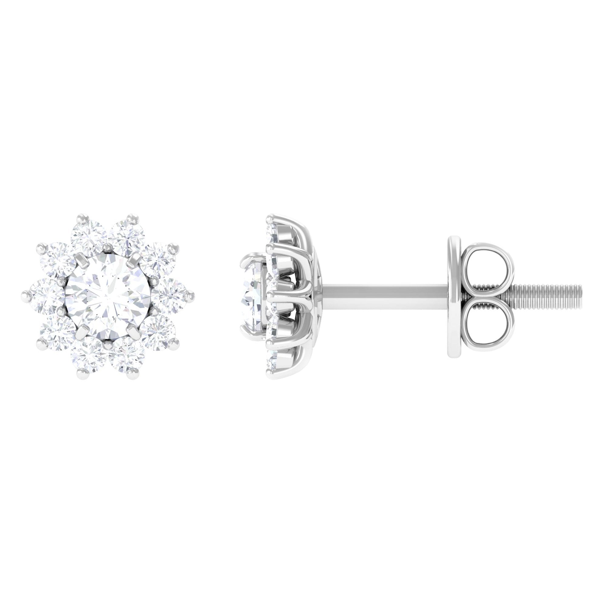 Natural Diamond Stud Earrings with Halo - Overture Gifts
