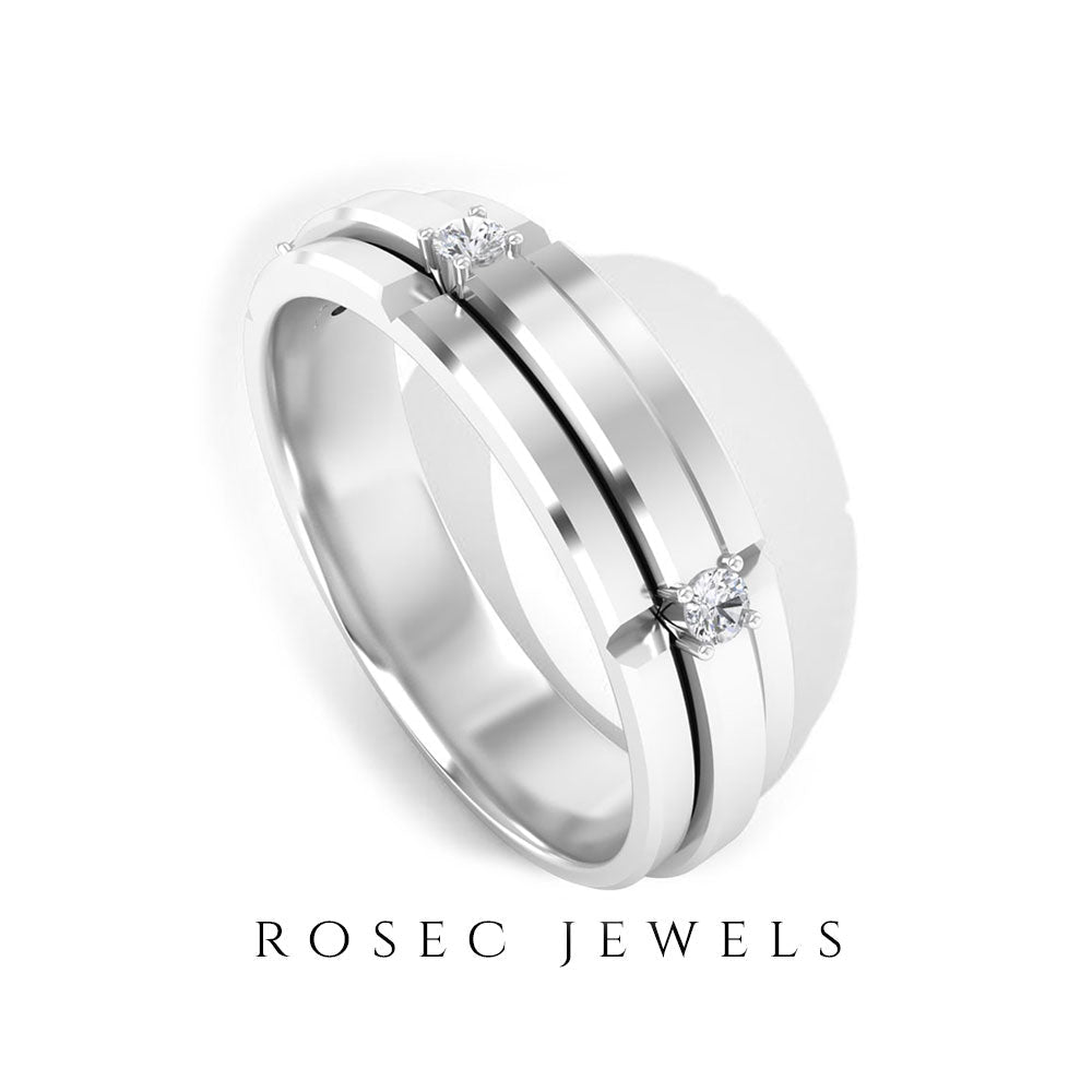 Natural Mens Diamond Band Ring with Certificate - Overture Gifts