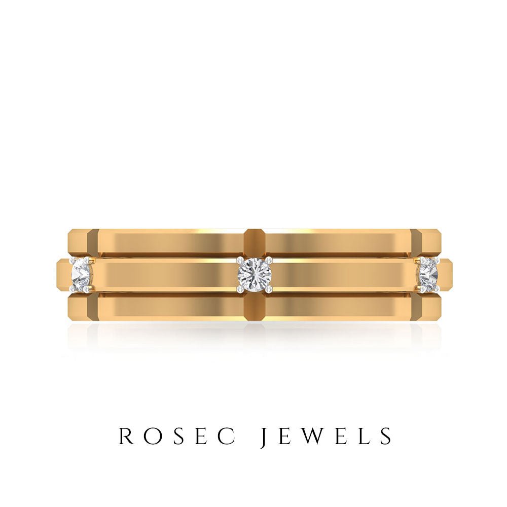Natural Mens Diamond Band Ring with Certificate - Overture Gifts