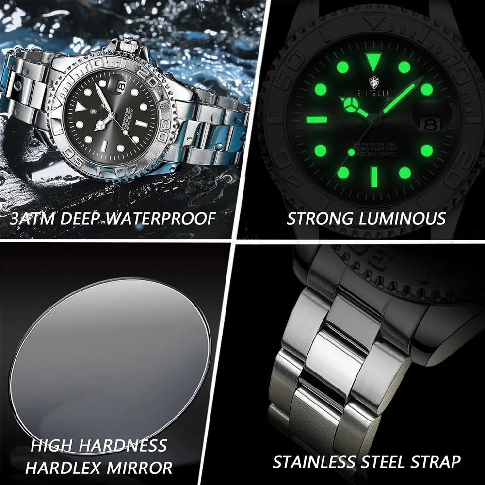 New Automatic Watch Mens Sports Bezel Gray Digital Luxury Watches For Man Fashion Quartz Wristwatches Gifts Men Tudo Por 1 Real - Overture Gifts