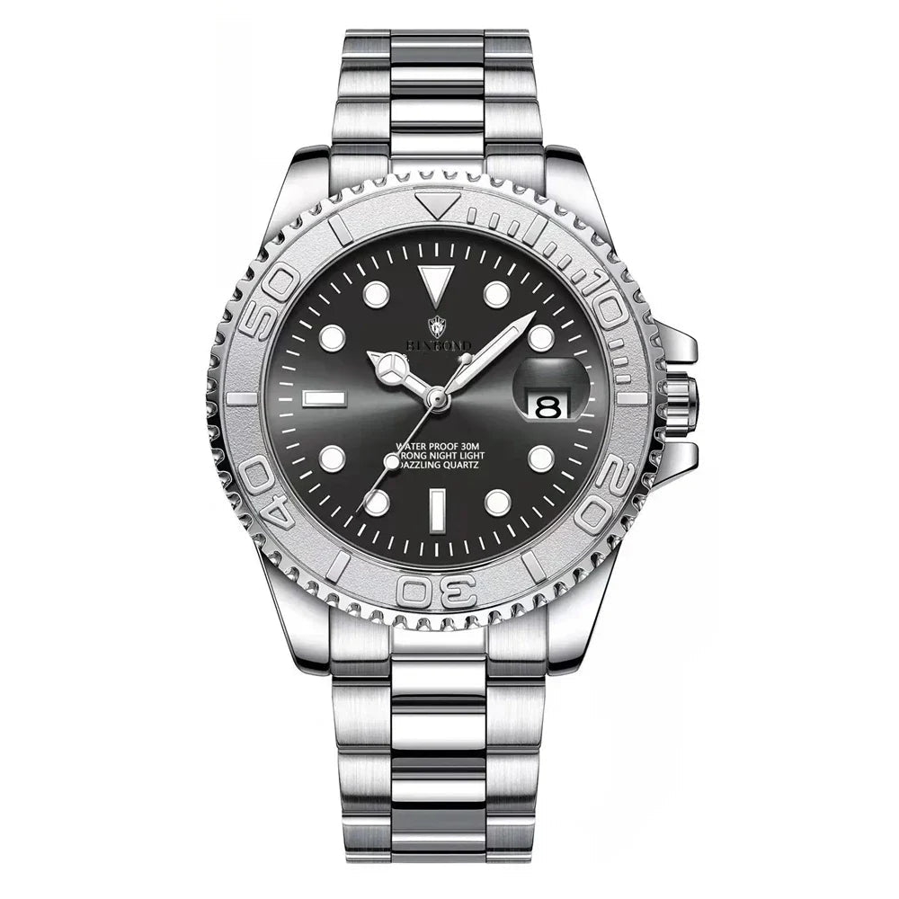 New Automatic Watch Mens Sports Bezel Gray Digital Luxury Watches For Man Fashion Quartz Wristwatches Gifts Men Tudo Por 1 Real - Overture Gifts