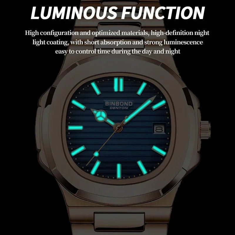 New Casual Business Fashion Quartz Wristwatches Rose Gold Clock Men Luxury Watch Automatic Watches Mens Black Relogio Masculino - Overture Gifts