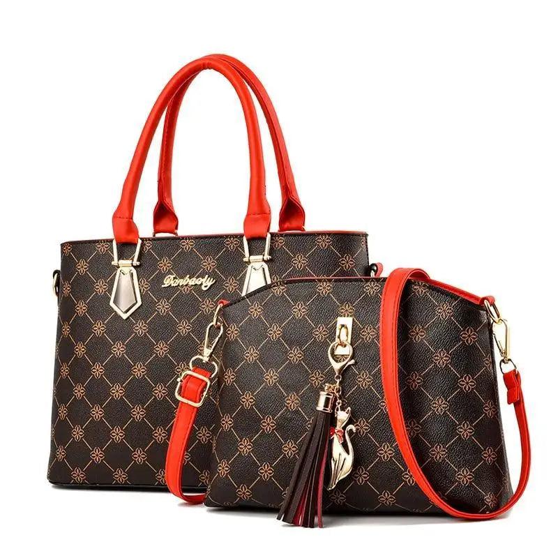 New Luxury Leather Bags Set 2 Pcs Handbag For Women And Girls Stylish Shoulder Gift Bag For Females - Overture Gifts