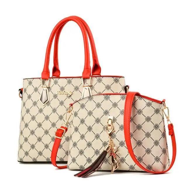 New Luxury Leather Bags Set 2 Pcs Handbag For Women And Girls Stylish Shoulder Gift Bag For Females - Overture Gifts