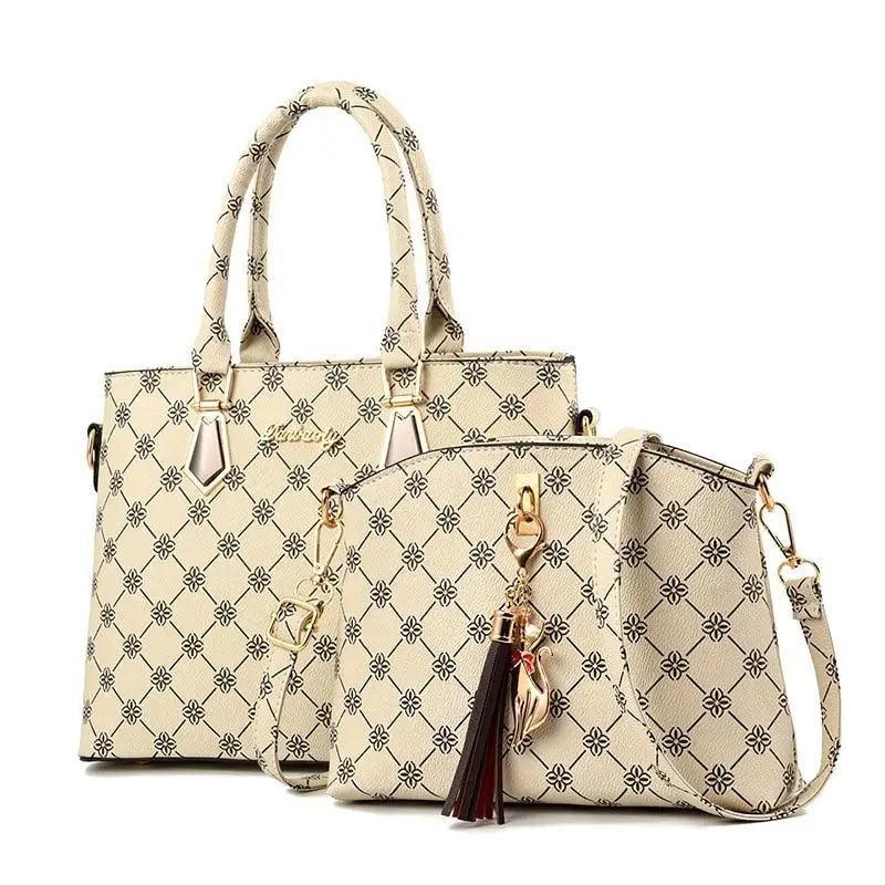 New Luxury Leather Bags Set 2 Pcs Handbag For Women And Girls Stylish Shoulder Gift Bag For Females - Overture Gifts