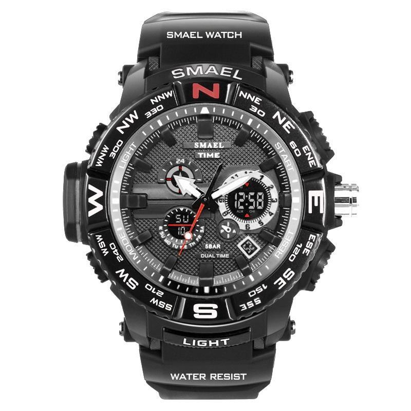 New Luxury Sport Watch With Dual Display LED Digital Analog Electronic Quartz Display and Waterproof 30M protection - Overture Gifts