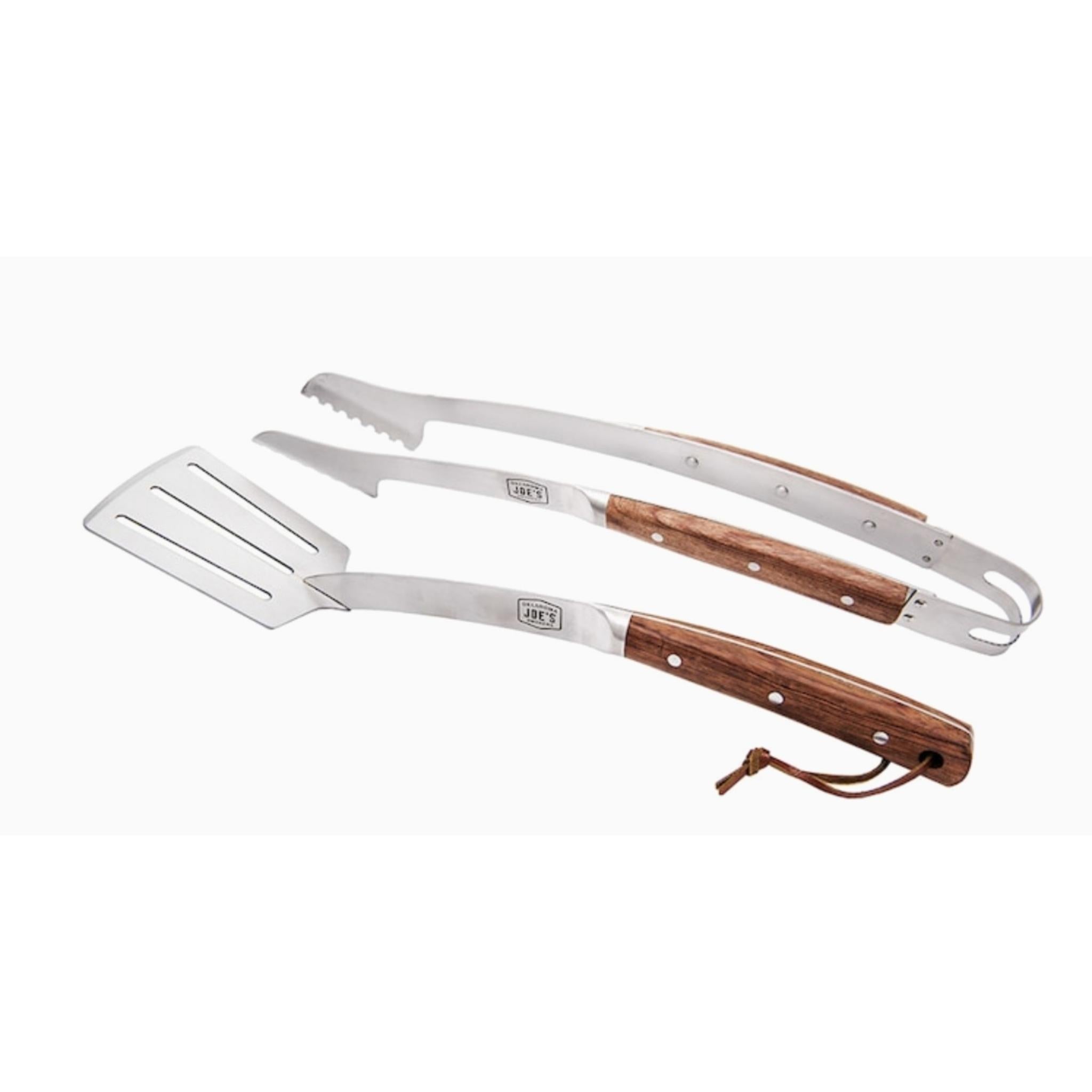 Oklahoma Joe BBQ Grill 2 Piece Rosewood Tool Set With Tongs and Spatula - Overture Gifts