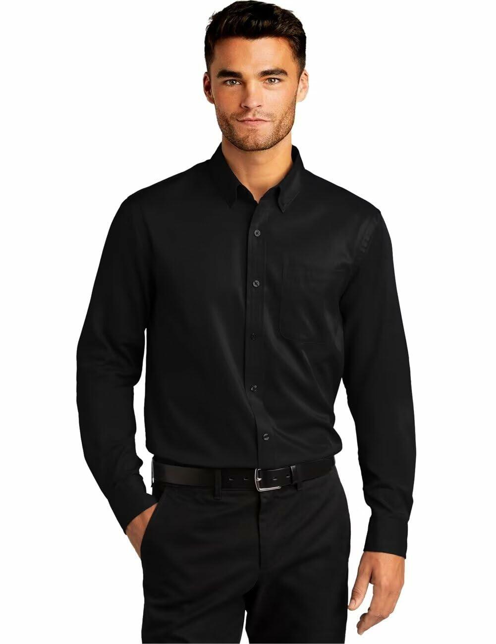 Wangyue Premium Cotton Long Sleeve Button Down Shirt With Pockets Signature