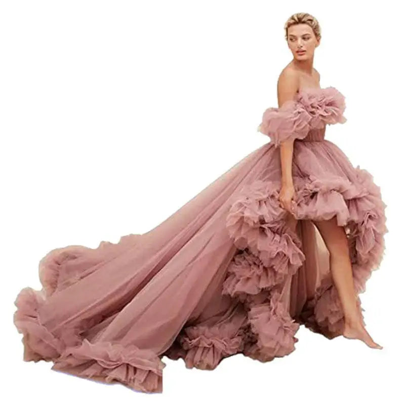 Orange Luxury Women’s Fashion High Low Gown