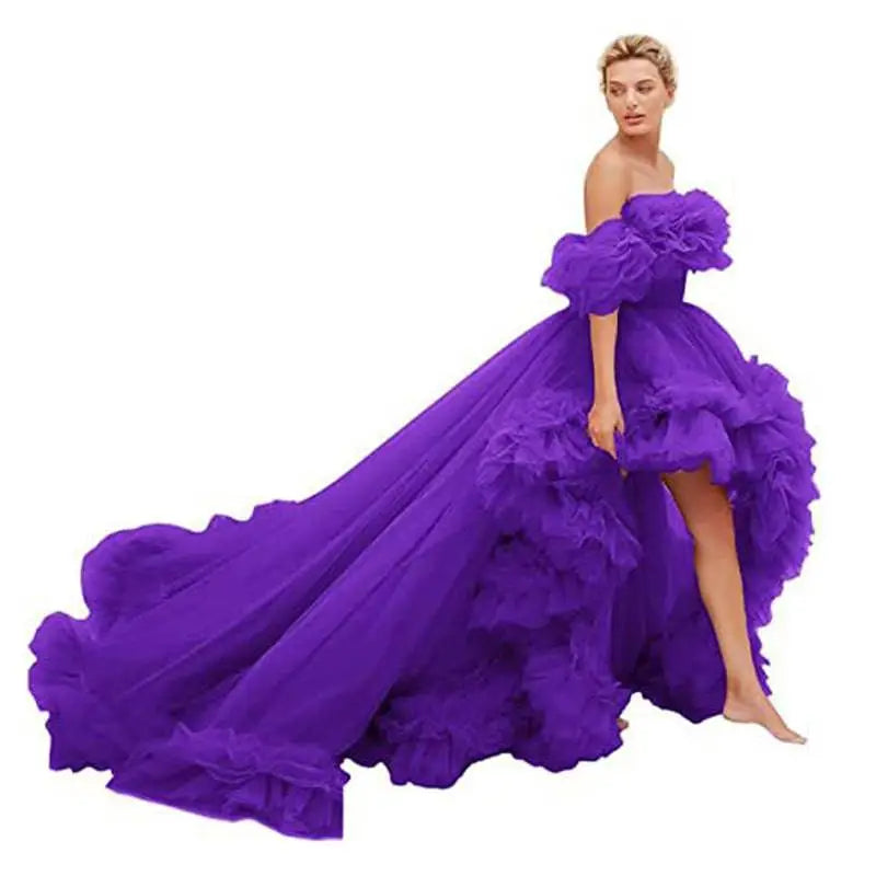 Orange Luxury Women’s Fashion High Low Gown