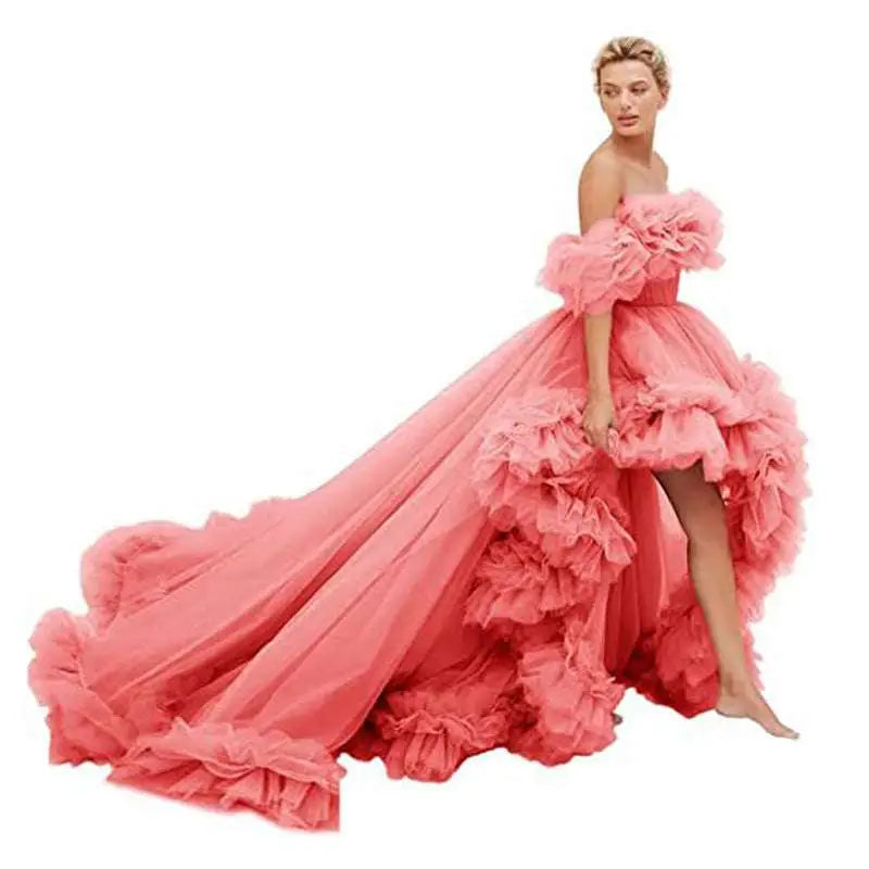 Orange Luxury Women’s Fashion High Low Gown