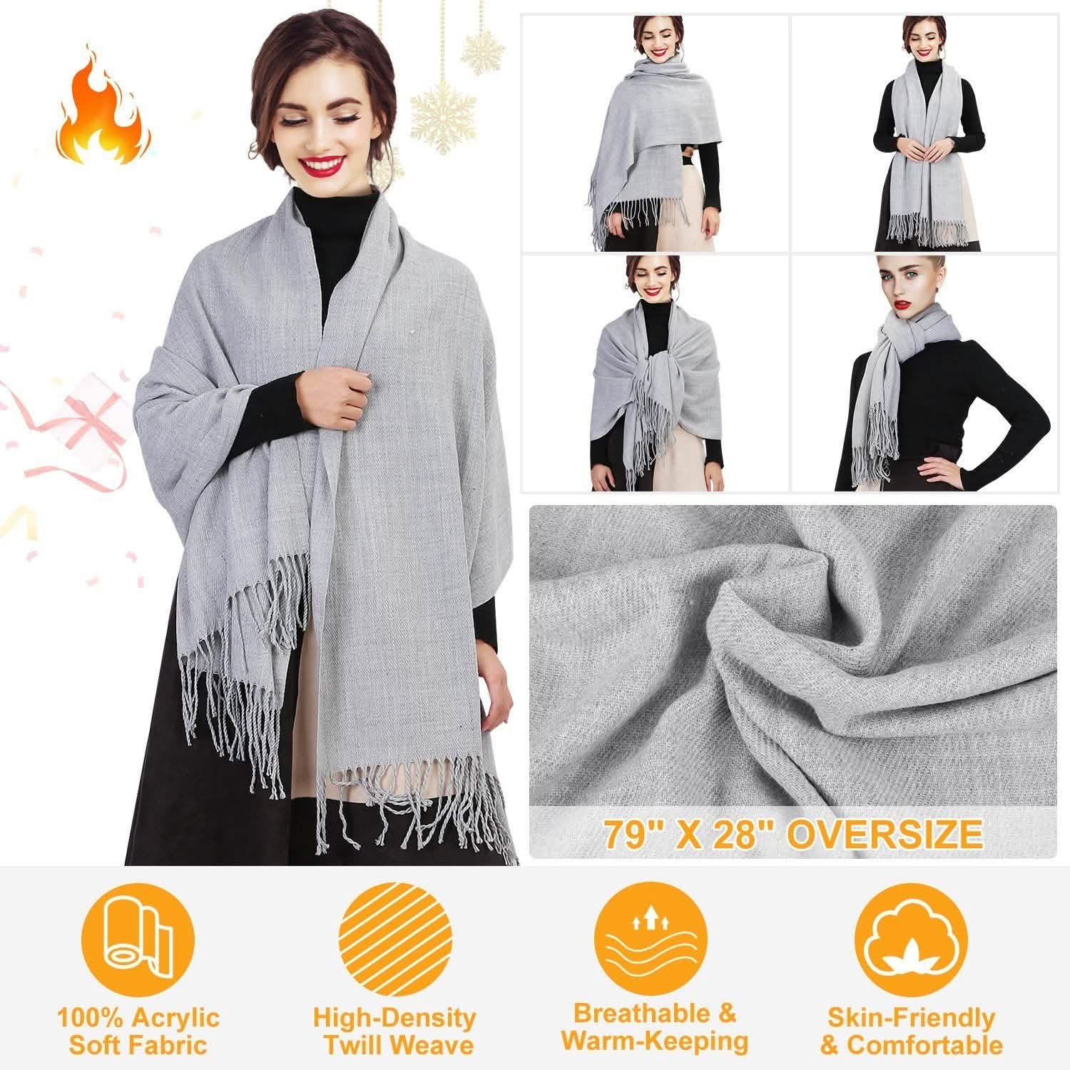 Oversize Cashmere Wool Shawl Wrap Blanket - Overture Gifts
