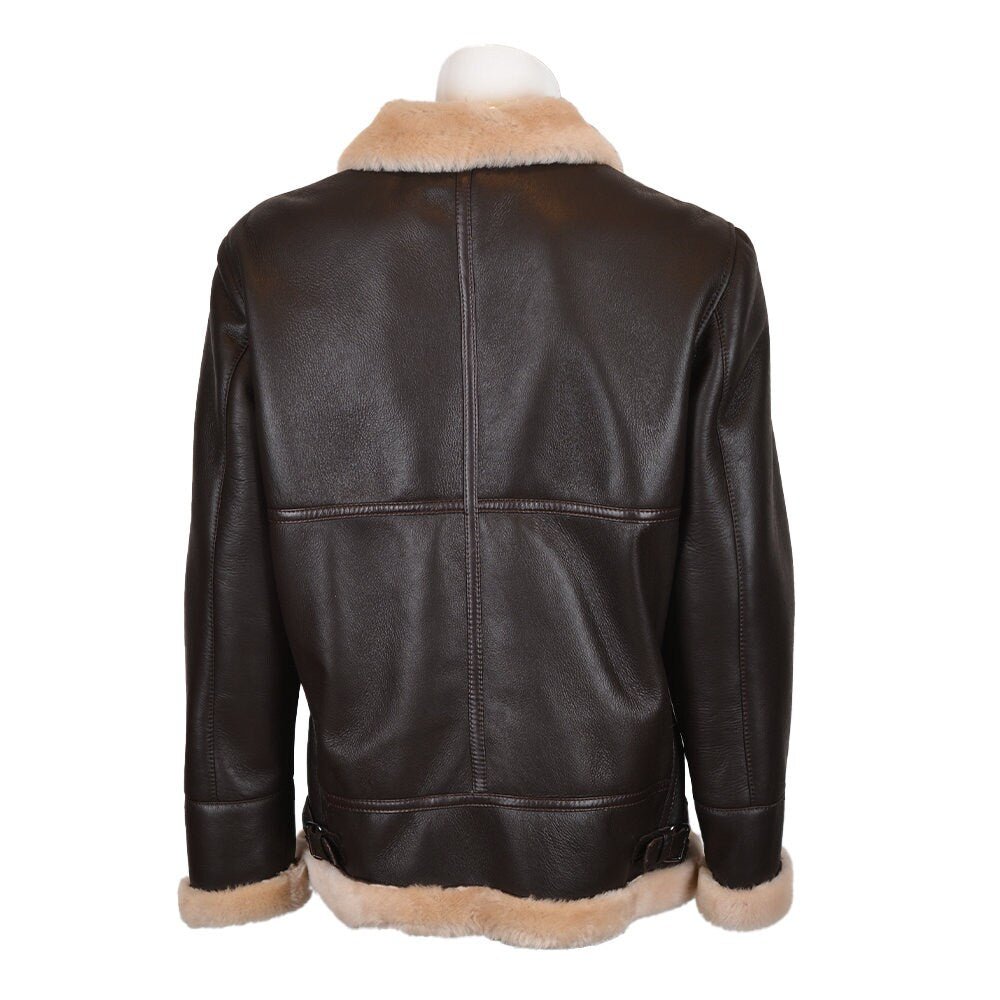 Ox and Bulls Handmade B3 Aviation Synthetic Fur Bomber Jacket Leather Coat - Overture Gifts