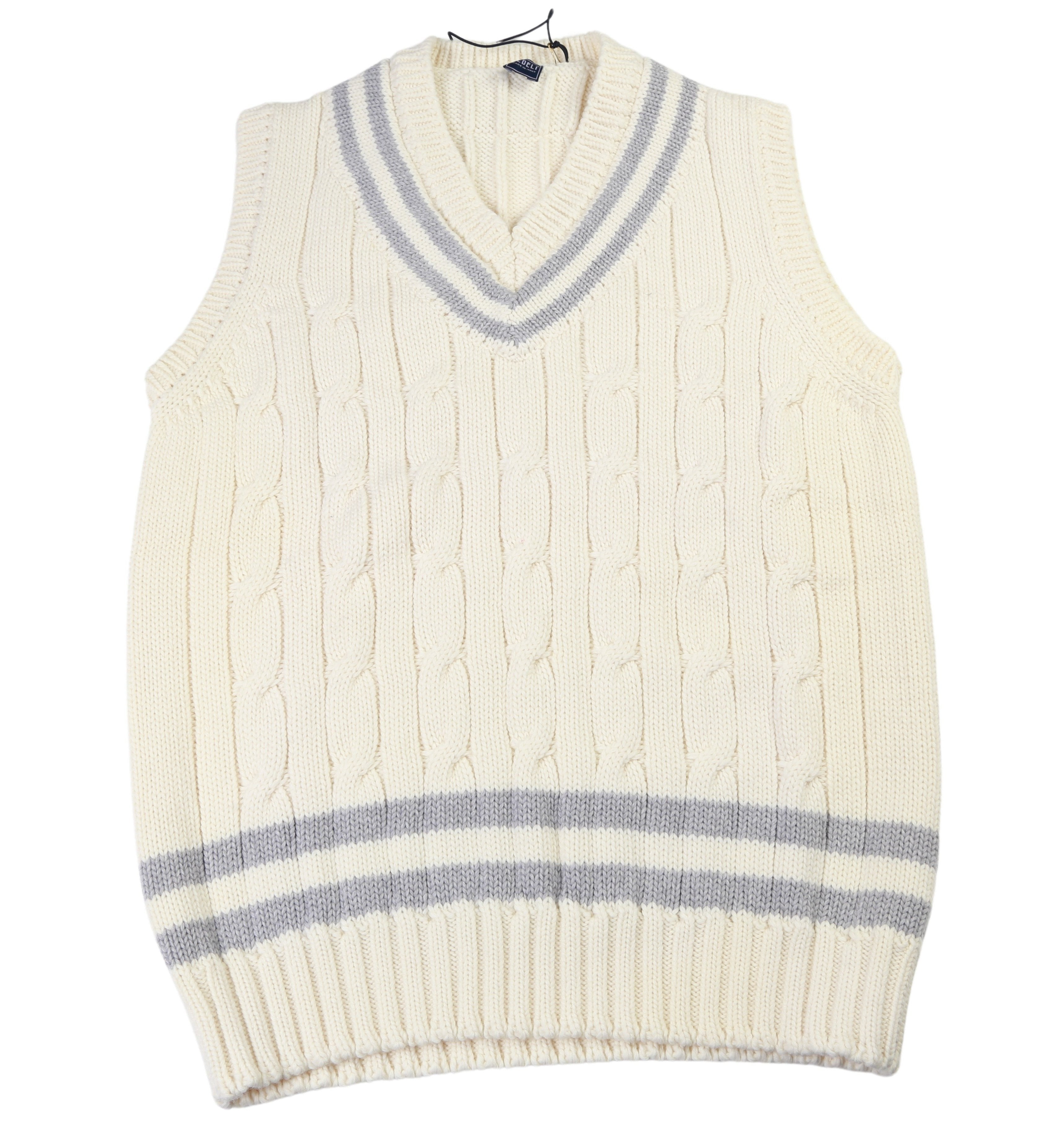 Fedeli Merino Wool V-Neck Varsity Sweater Vest