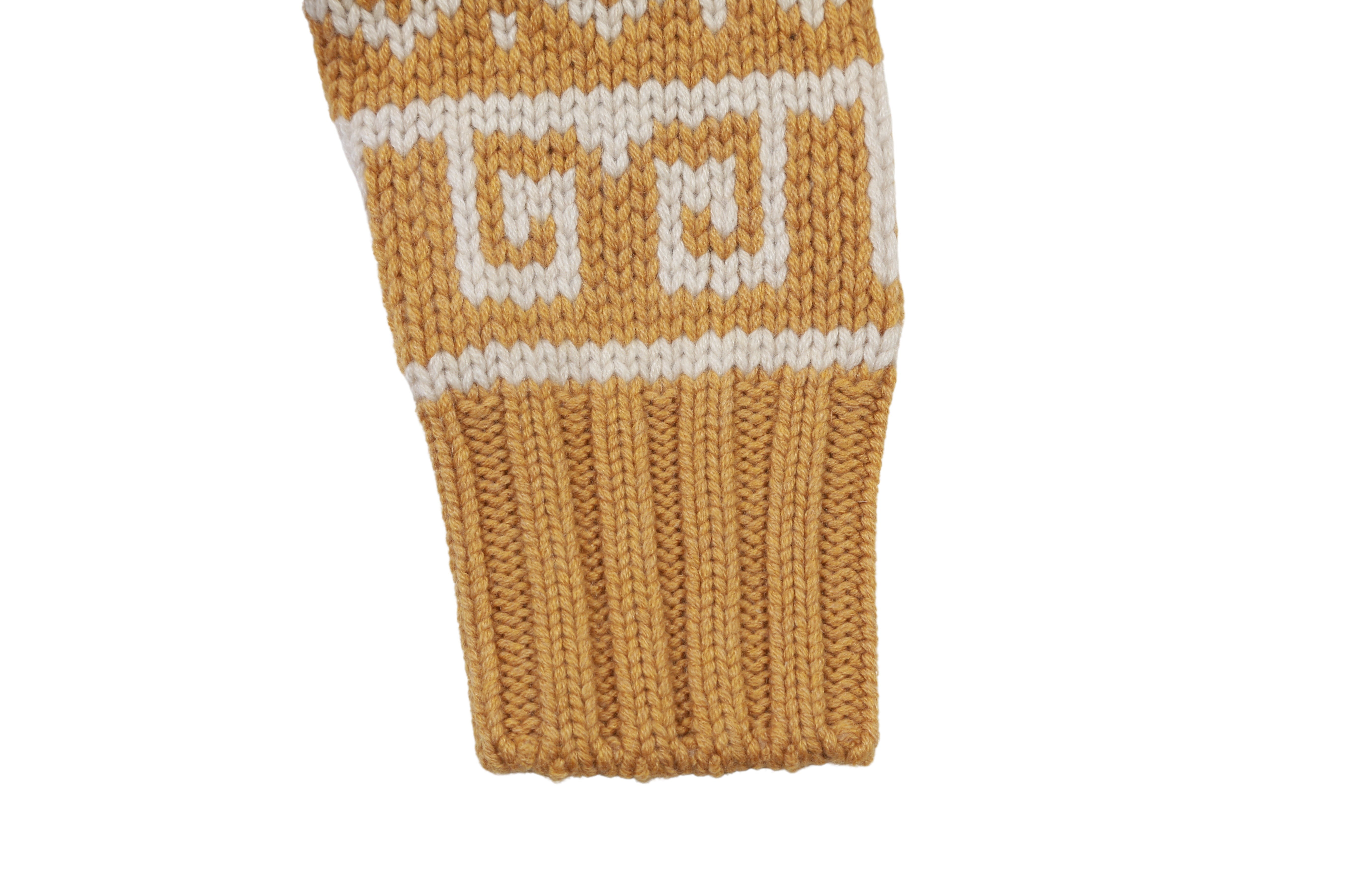 Manrico Cashmere Tribal Pattered Turtleneck Thick Knit Sweater