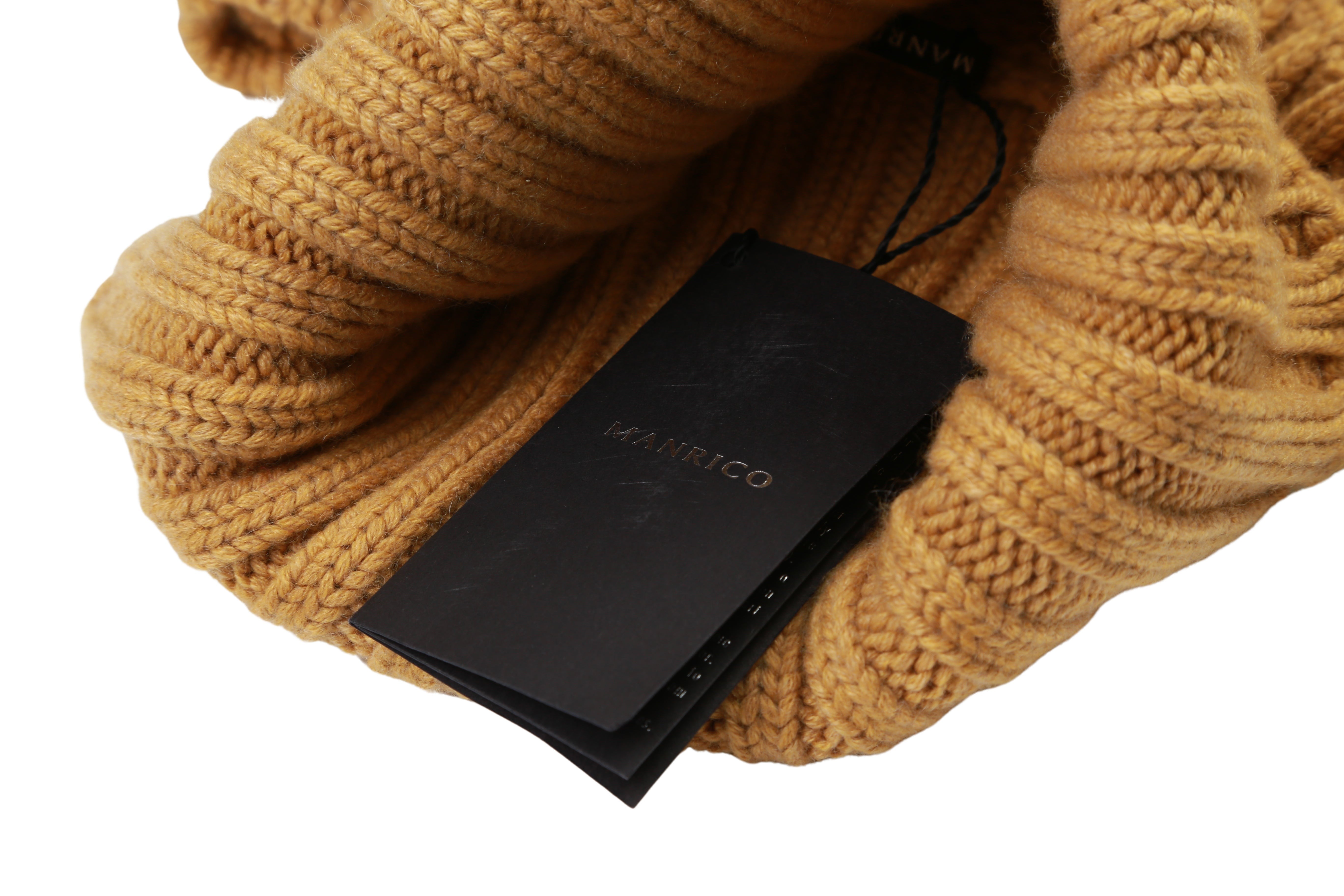 Manrico Cashmere Tribal Pattered Turtleneck Thick Knit Sweater