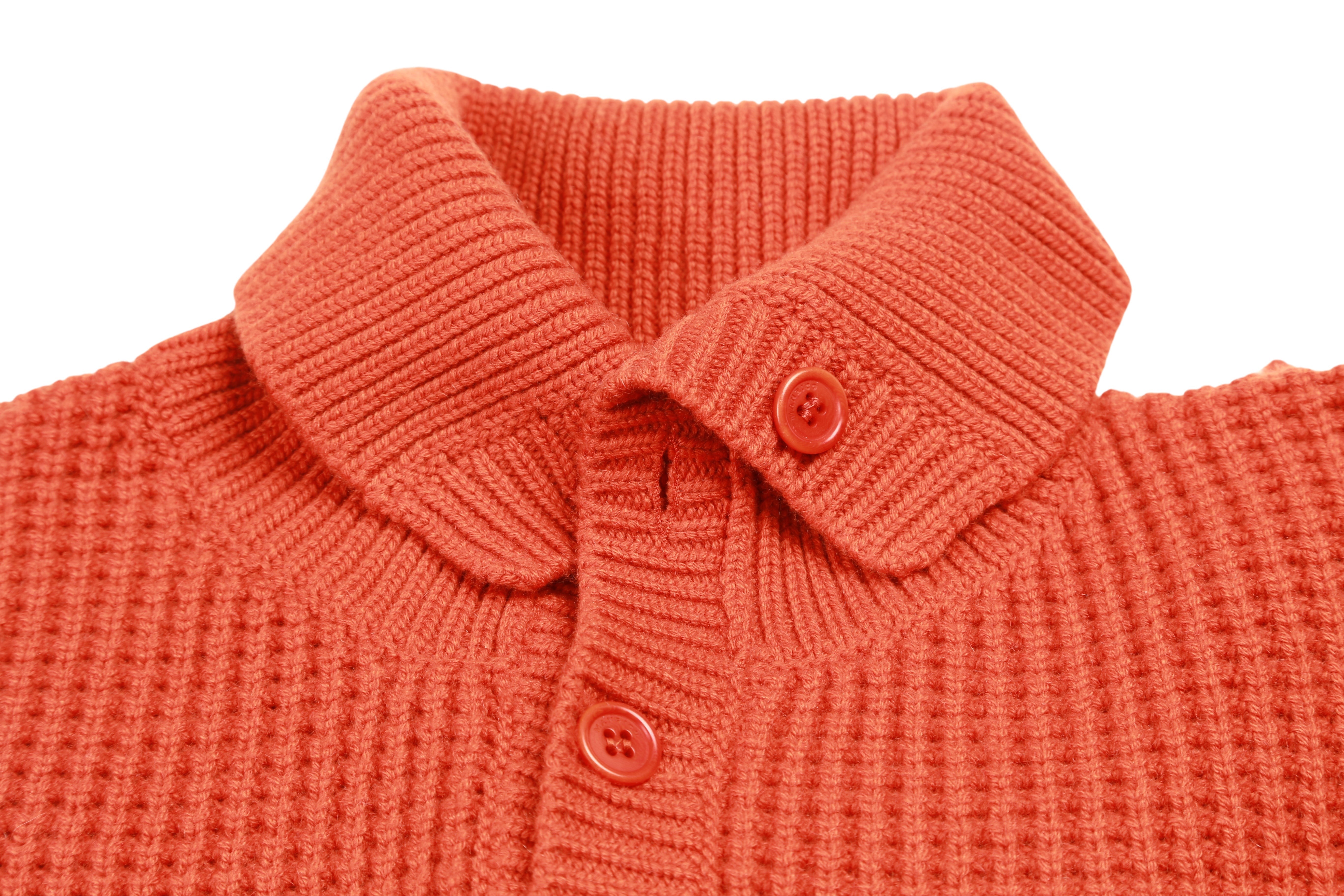 Manrico Orange Quarter Button Cashmere Sweater