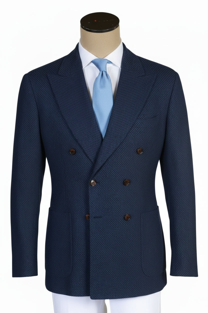 Sartorio Birdseye Virgin Wool Double Breasted Sport Jacket