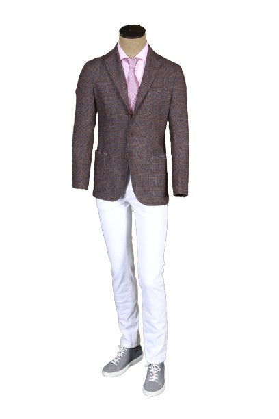 Sartorio Plaid Wool-Cotton Sport Jacket