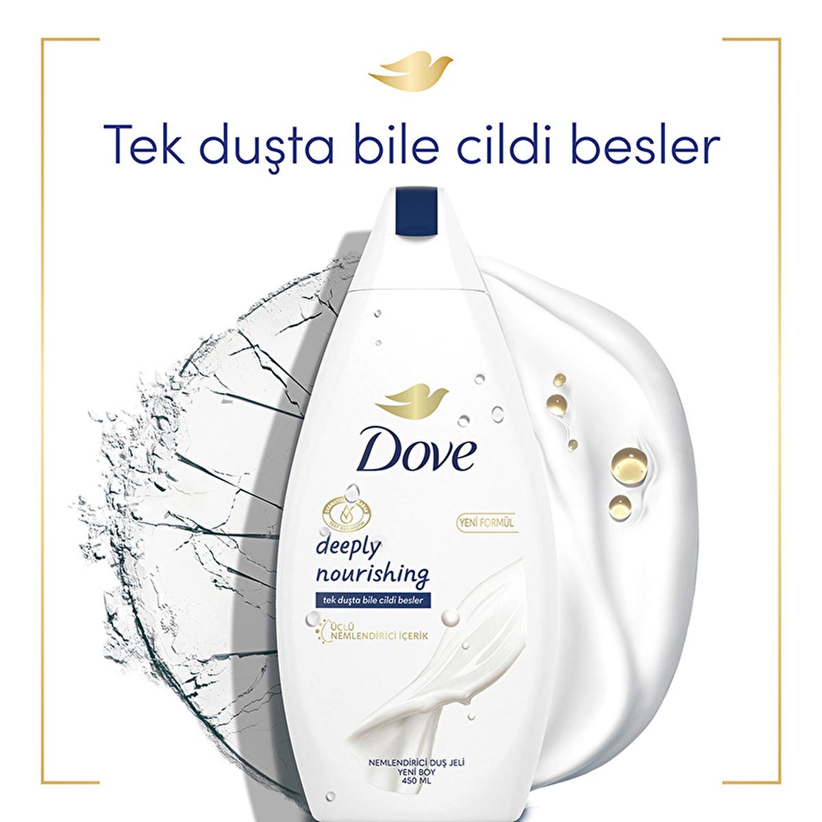 Dove Deeply Nourishing Moisturizing Shower Gel - Hydrating Body Wash for Dry, Sensitive Skin - PETA Approved & Recycled Bottle