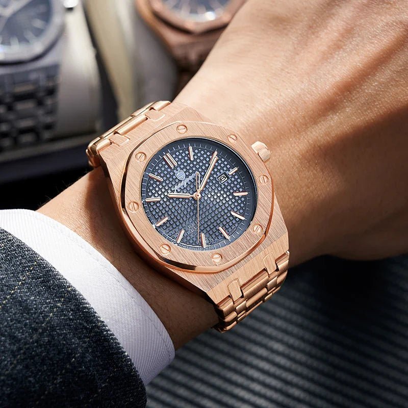 PAAZOMU High Quality Original Men Clock Waterproof Luminous Date Luxury Man Watch Stainless Steel Quartz Men's Watches Male+Box - Overture Gifts