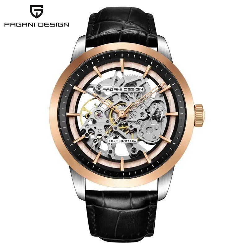 PAGANI DESIGN Business Man Watch Luxury Skeleton Hollow Leather Men's Wristwatch New Mechanical Male Clock Relogio Masculino - Overture Gifts
