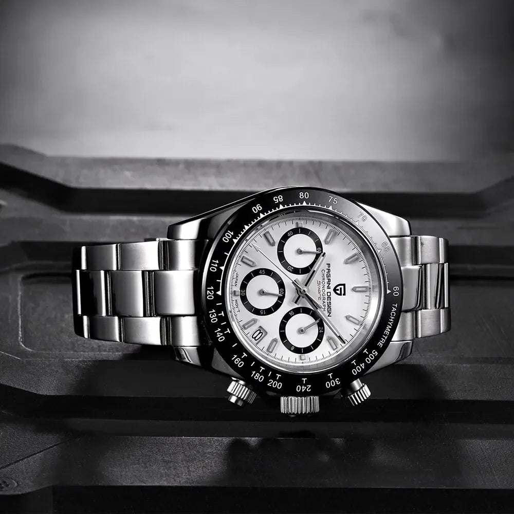 PAGANI DESIGN New Ceramic Bezel Men Quartz Wristwatches Luxurys Sapphire Glass Chronograph 100m Waterproof Stainless Watches Men - Overture Gifts