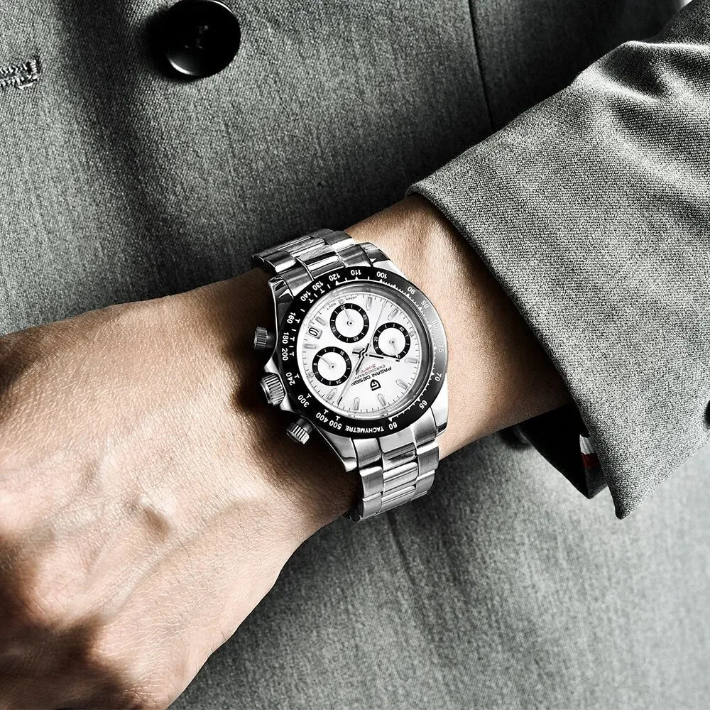 PAGANI DESIGN New Ceramic Bezel Men Quartz Wristwatches Luxurys Sapphire Glass Chronograph 100m Waterproof Stainless Watches Men - Overture Gifts