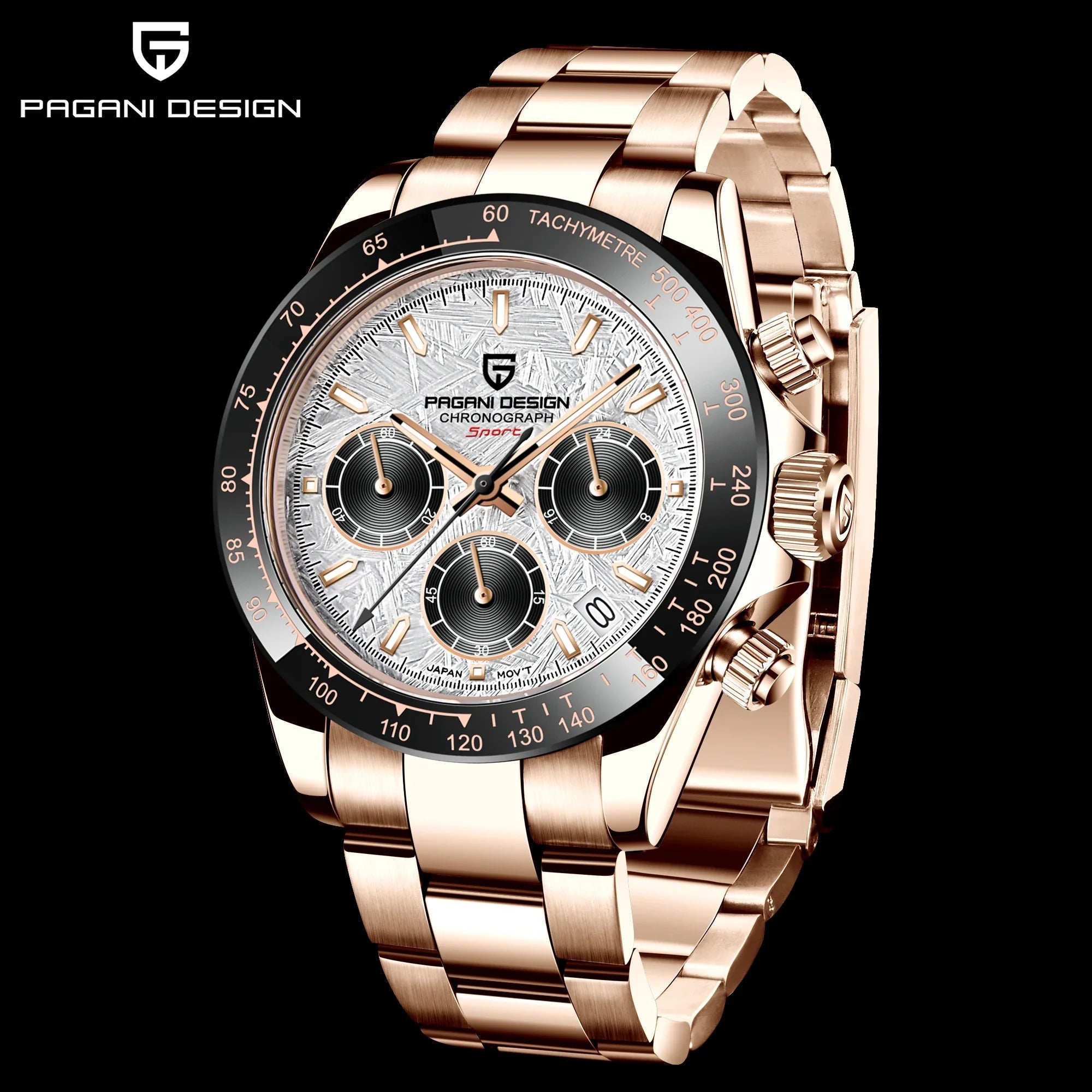 PAGANI DESIGN New Ceramic Bezel Men Quartz Wristwatches Luxurys Sapphire Glass Chronograph 100m Waterproof Stainless Watches Men - Overture Gifts
