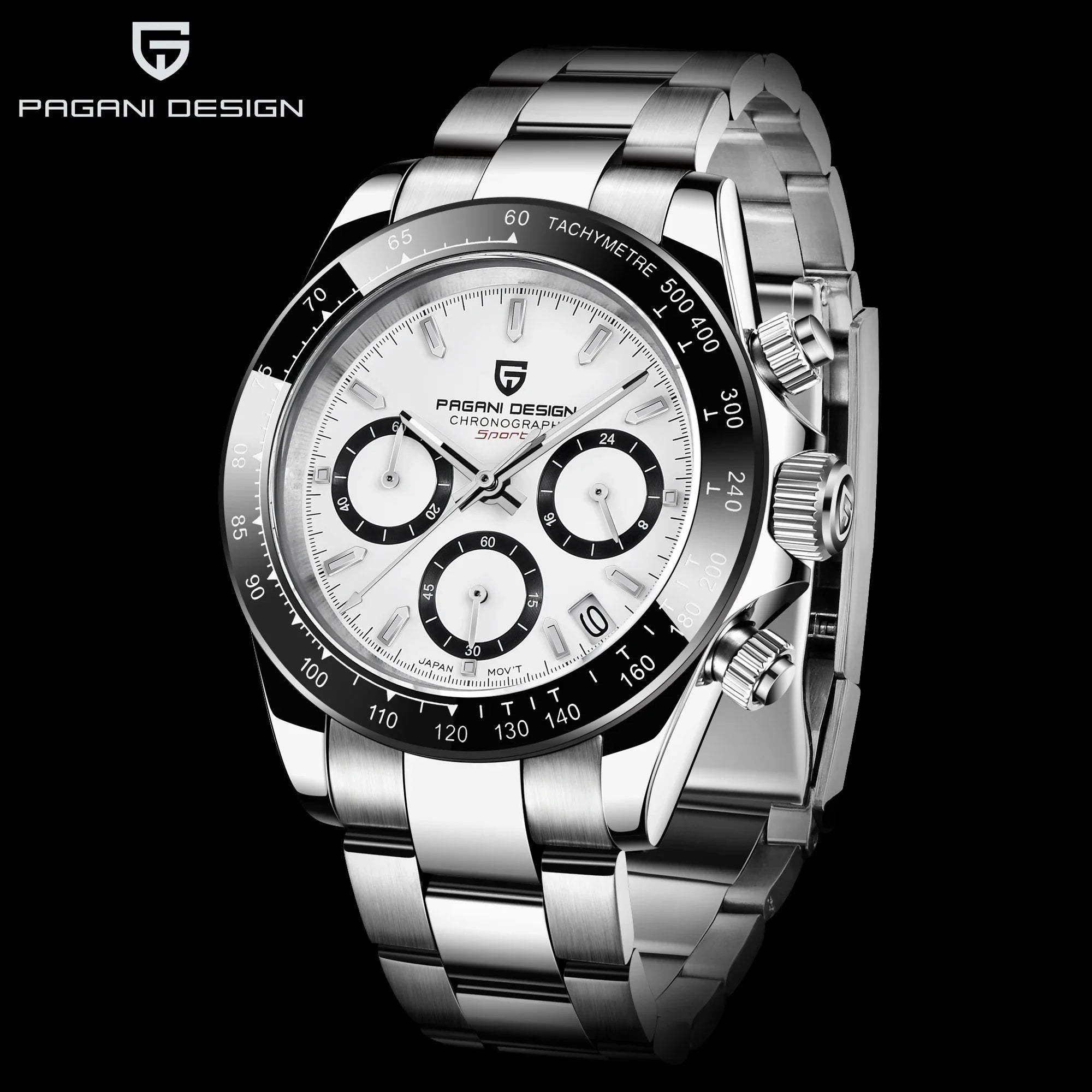 PAGANI DESIGN New Ceramic Bezel Men Quartz Wristwatches Luxurys Sapphire Glass Chronograph 100m Waterproof Stainless Watches Men - Overture Gifts