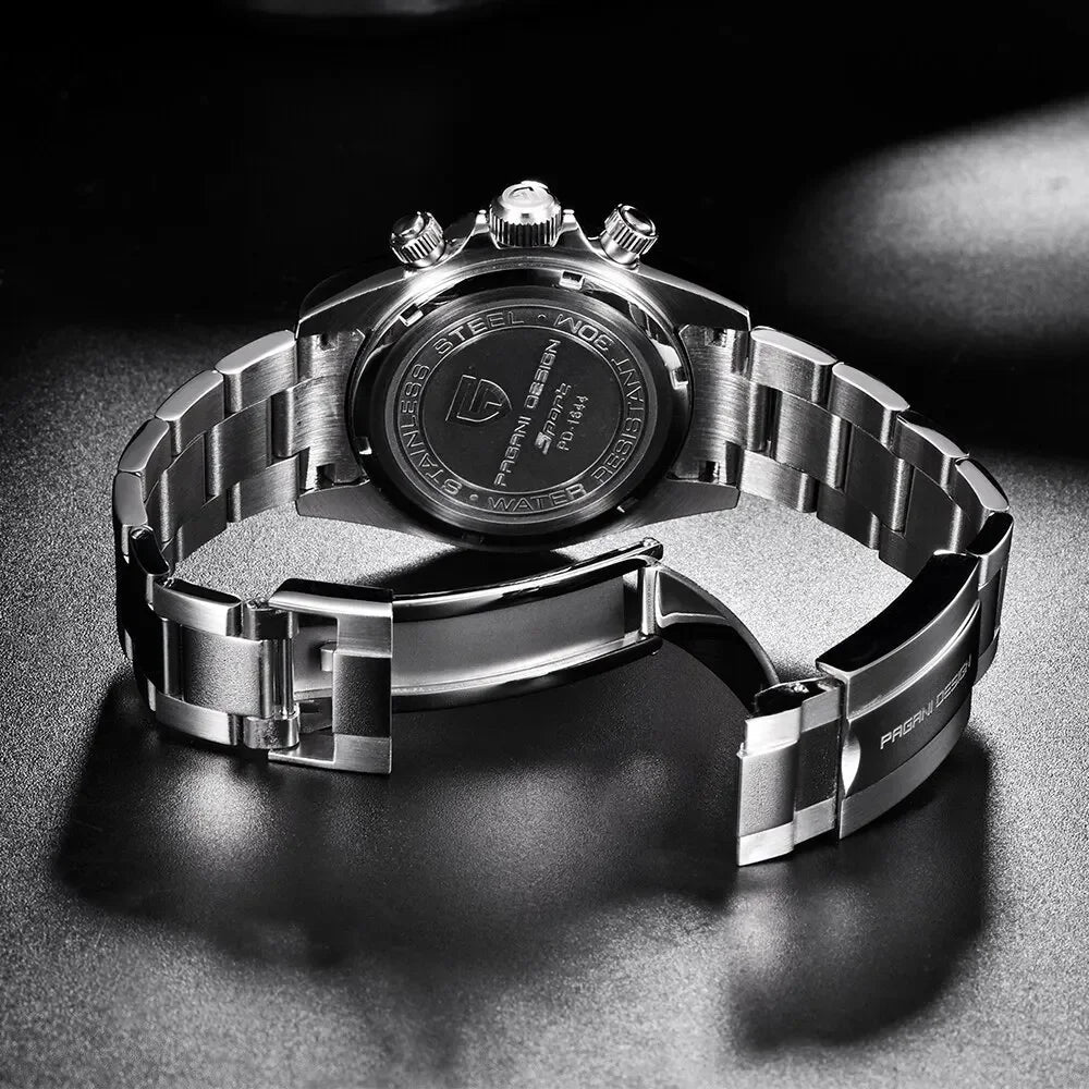 PAGANI DESIGN New Ceramic Bezel Men Quartz Wristwatches Luxurys Sapphire Glass Chronograph 100m Waterproof Stainless Watches Men - Overture Gifts