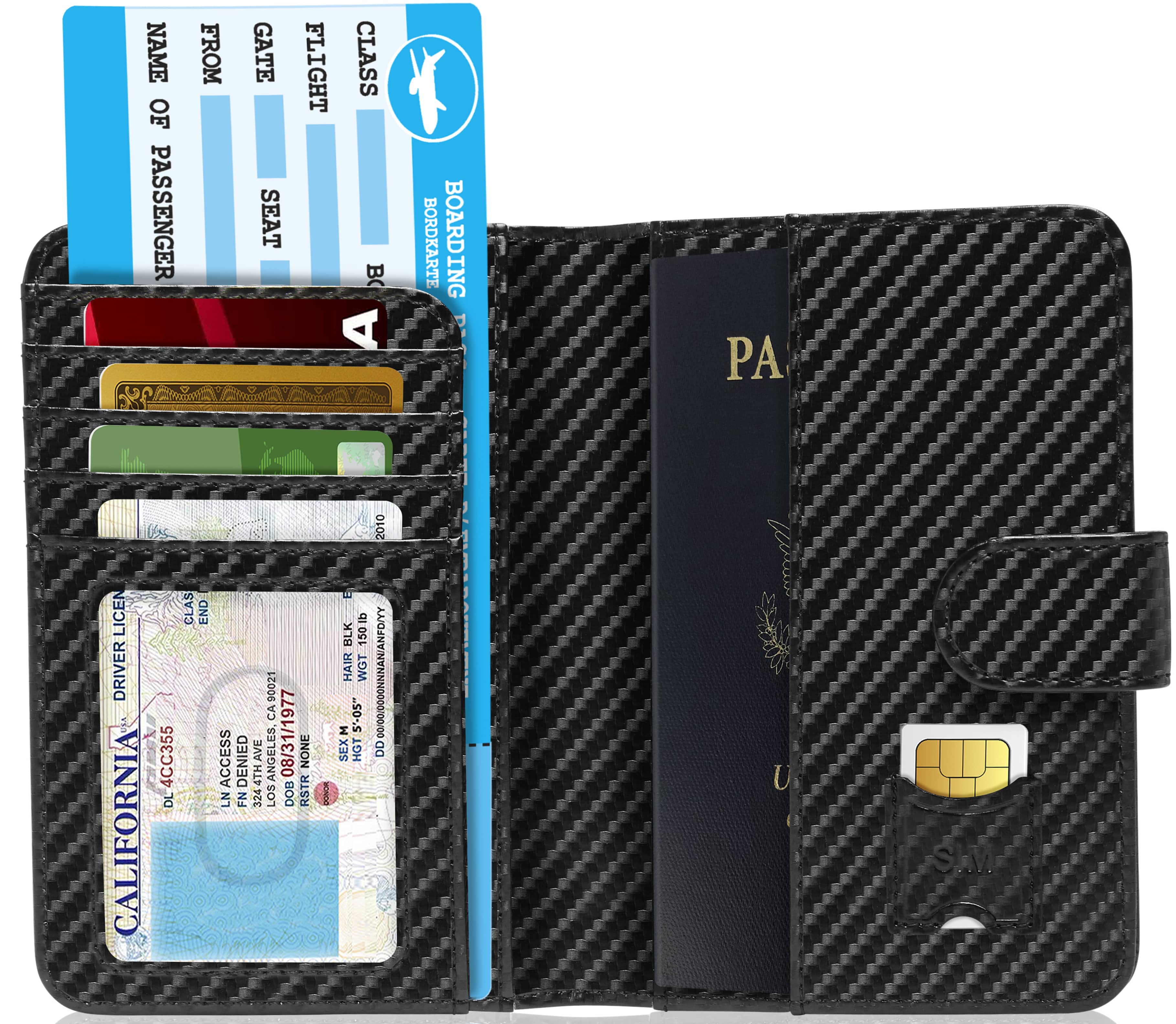 Vegan Leather Passport Holder – Travel Organizer with Snap Closure