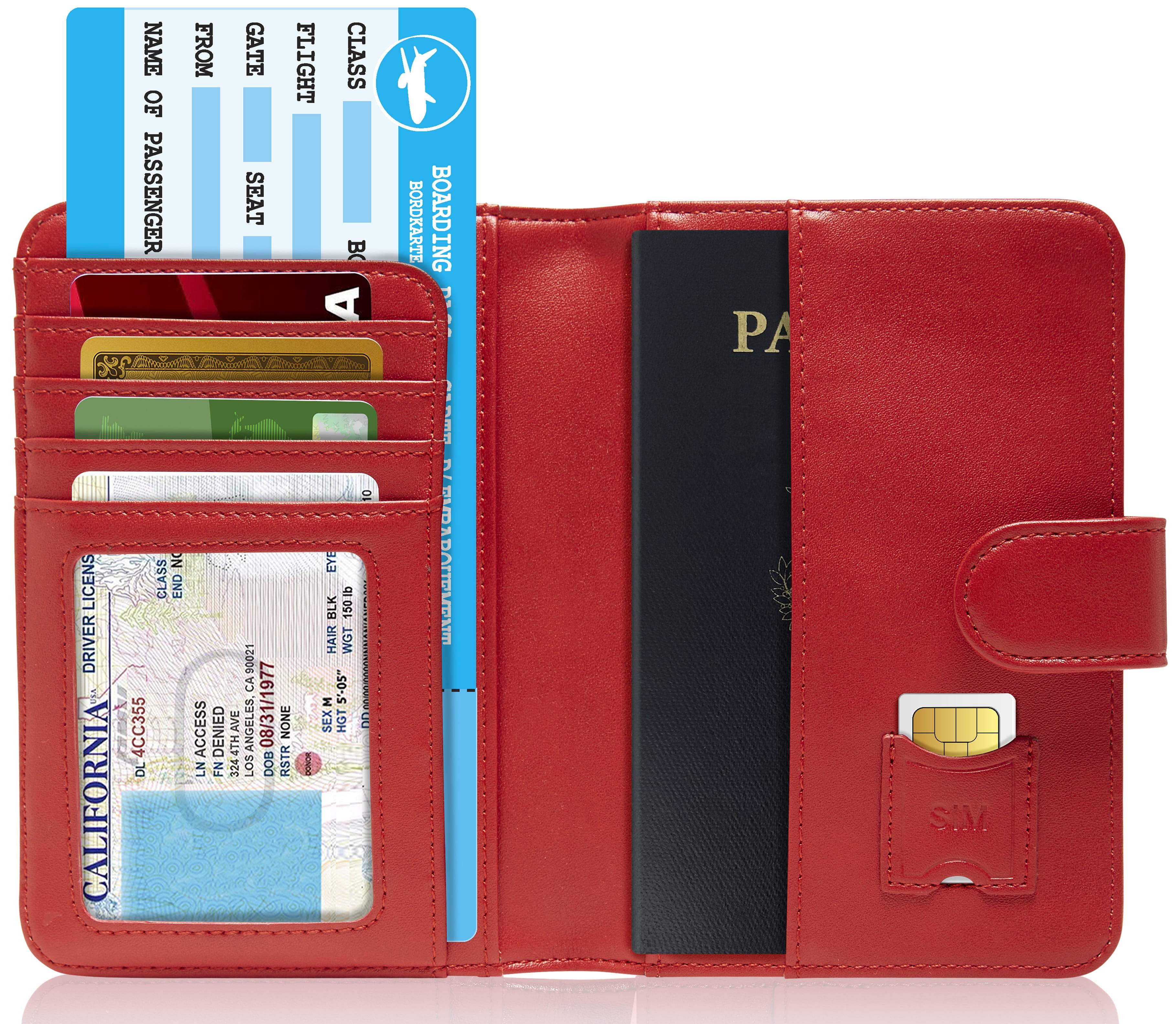 Vegan Leather Passport Holder – Travel Organizer with Snap Closure