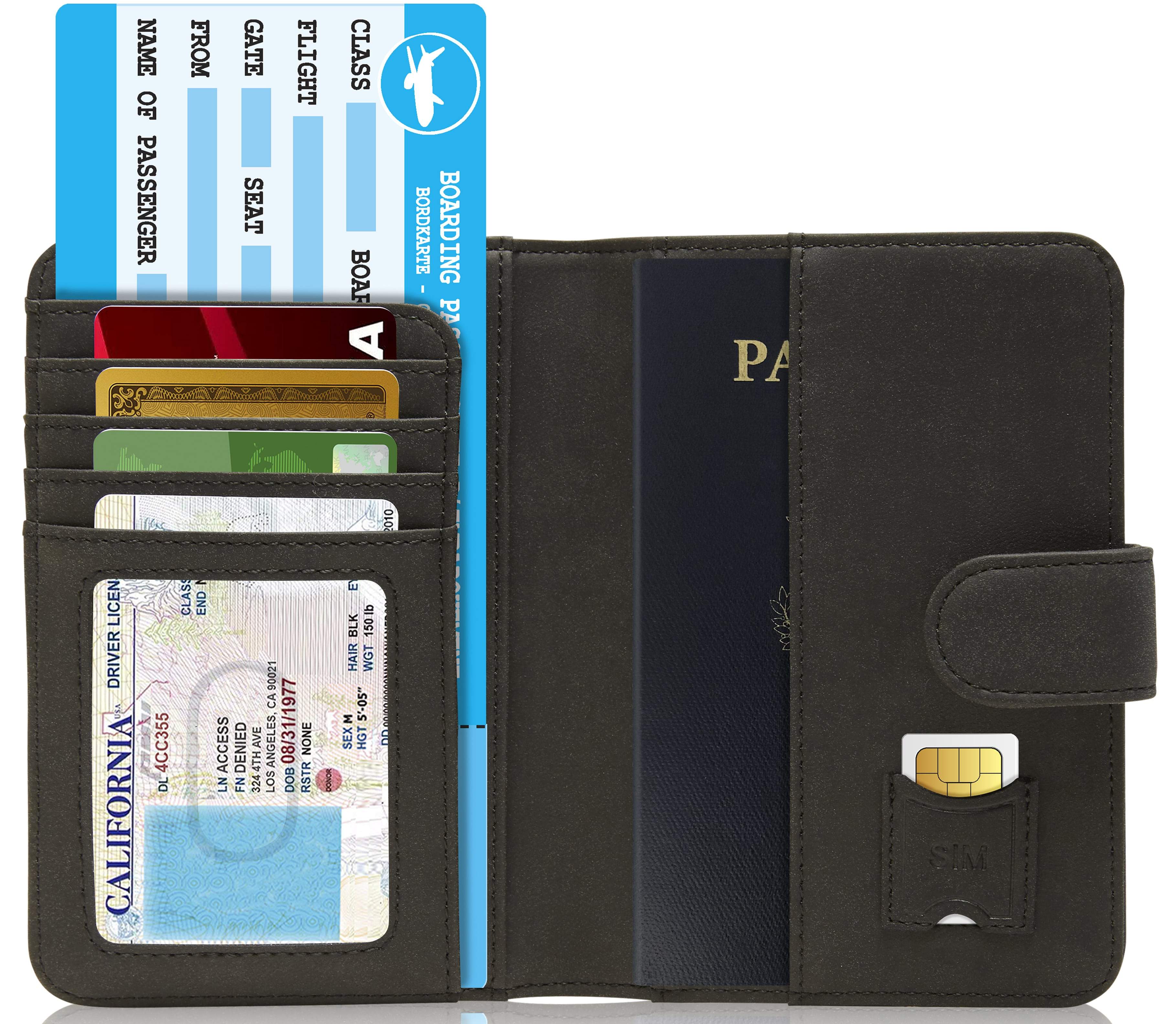 Vegan Leather Passport Holder – Travel Organizer with Snap Closure