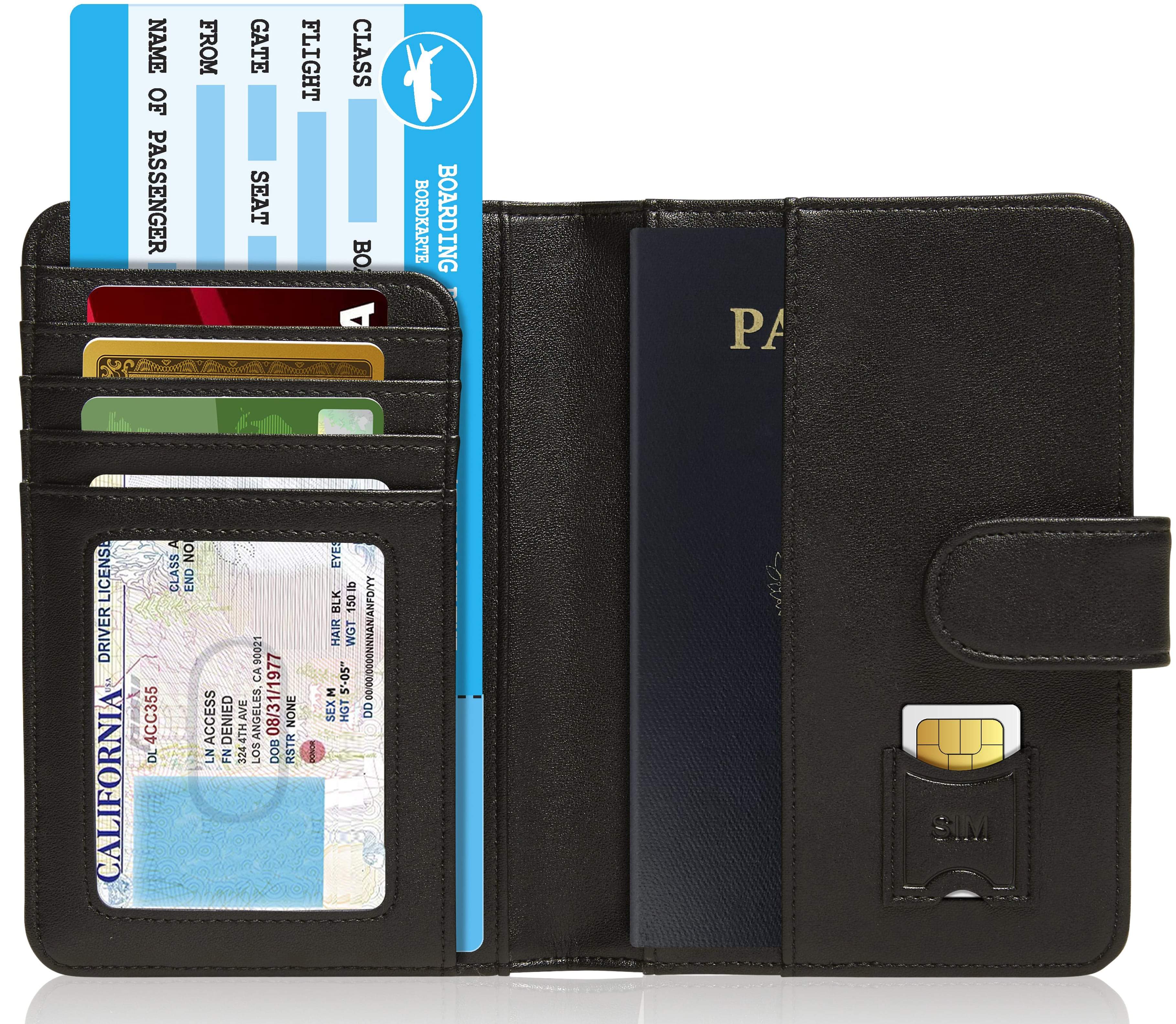 Vegan Leather Passport Holder – Travel Organizer with Snap Closure
