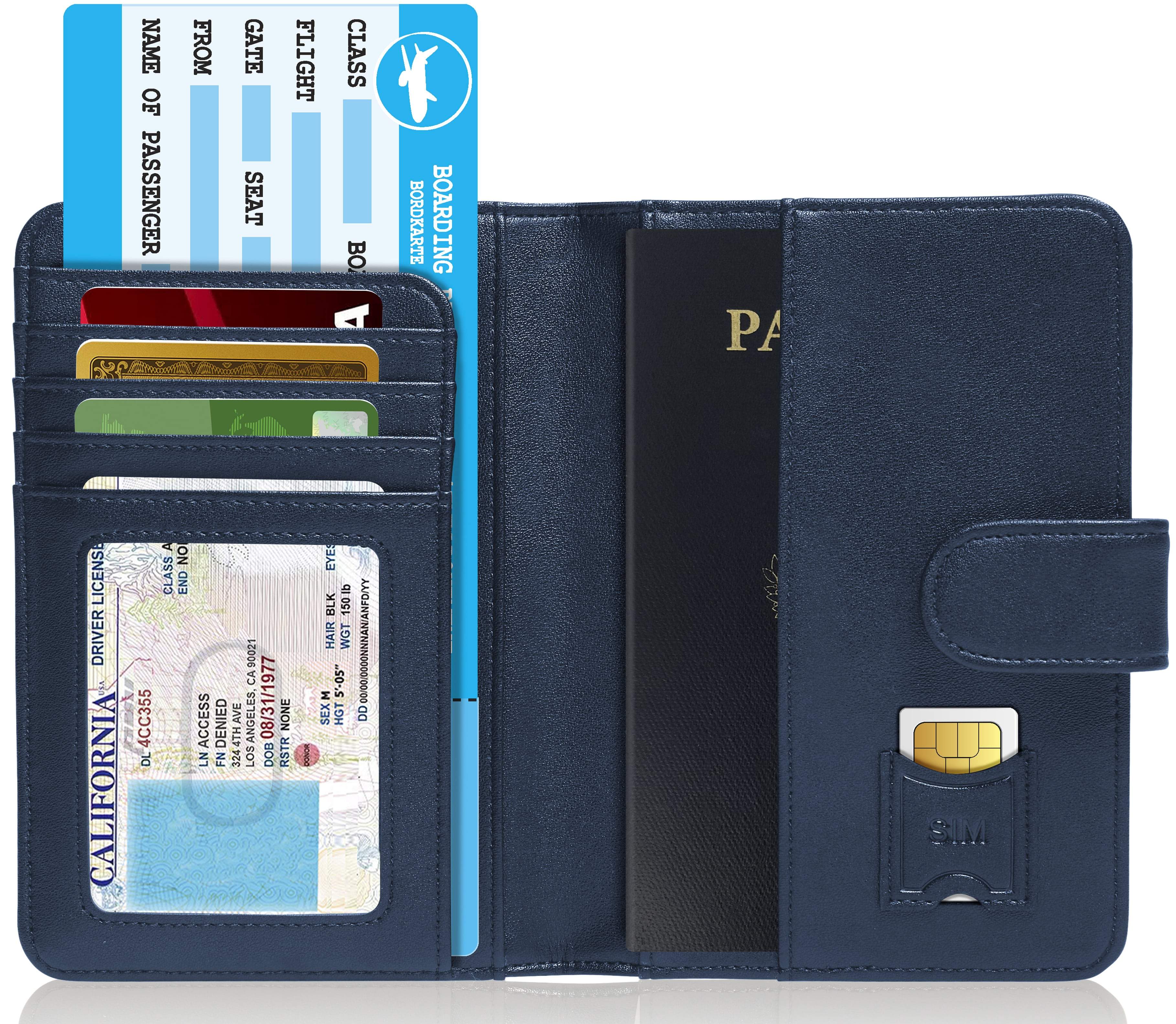 Vegan Leather Passport Holder – Travel Organizer with Snap Closure