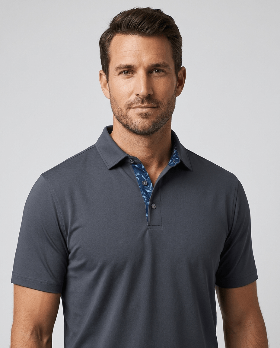 Personalized Groomsmen Golf Polo - Premium Vineyard print - Performance Fabric - Overture Gifts