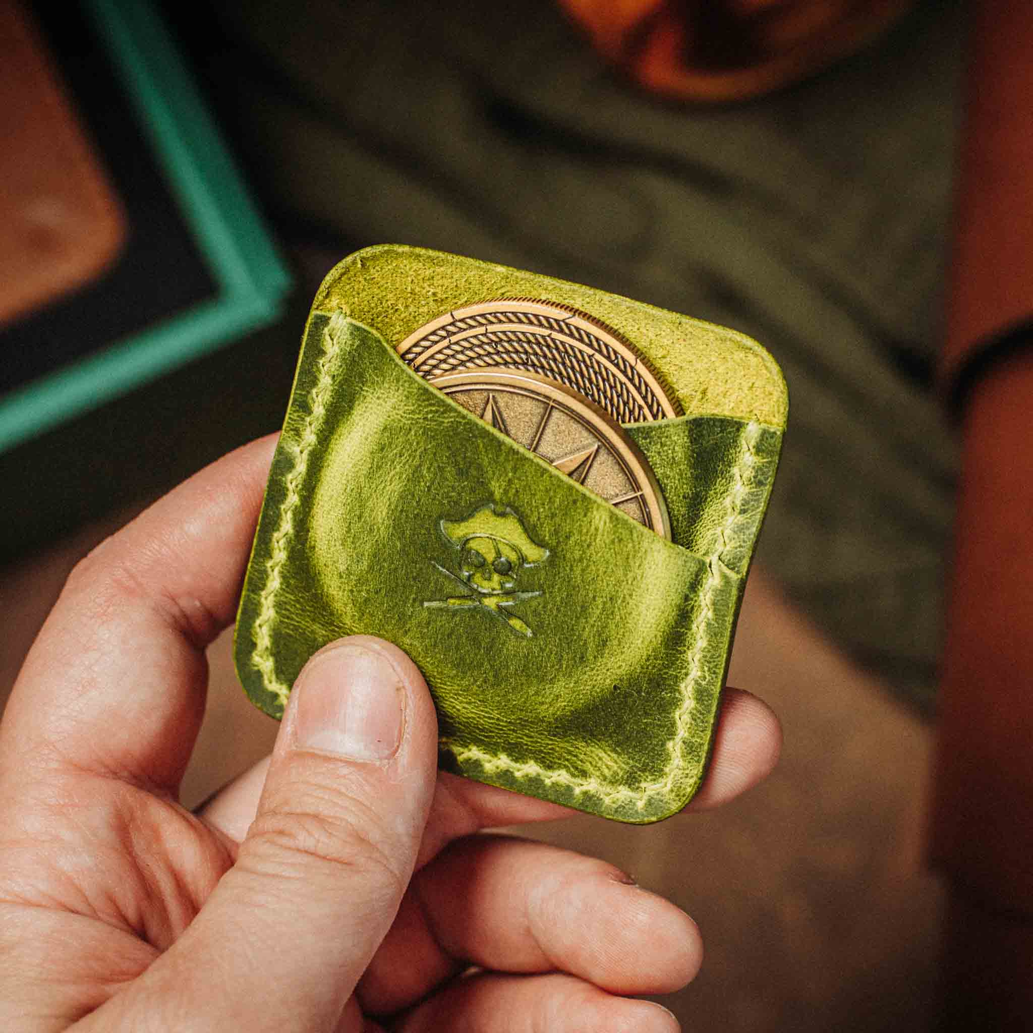 Peso Pocket Duo – Leather Holder for Two Coins | Pirate Goods - Overture Gifts
